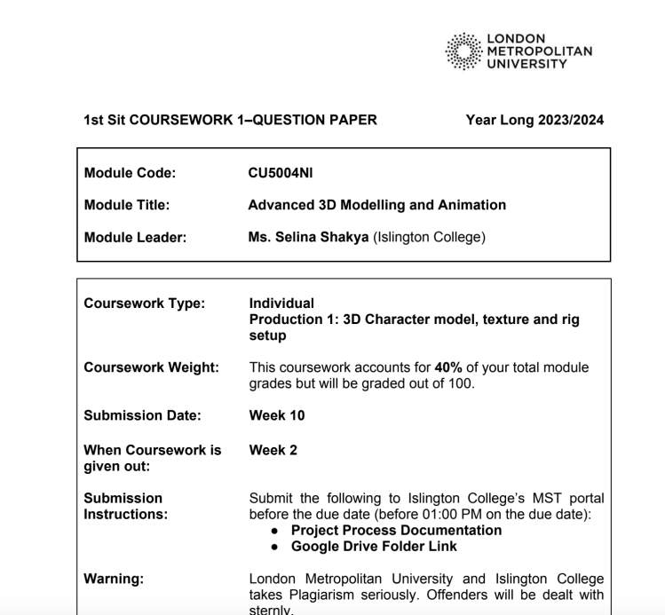 CU5004NI  Advanced 3D Modelling and Animation Islington College CU5004NI  Advanced 3D Modelling and Animation Islington College