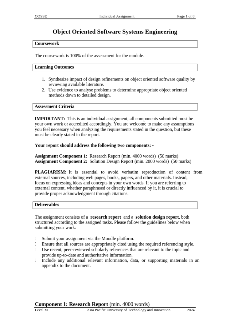 3. OOSSE Assignment 3. OOSSE Assignment