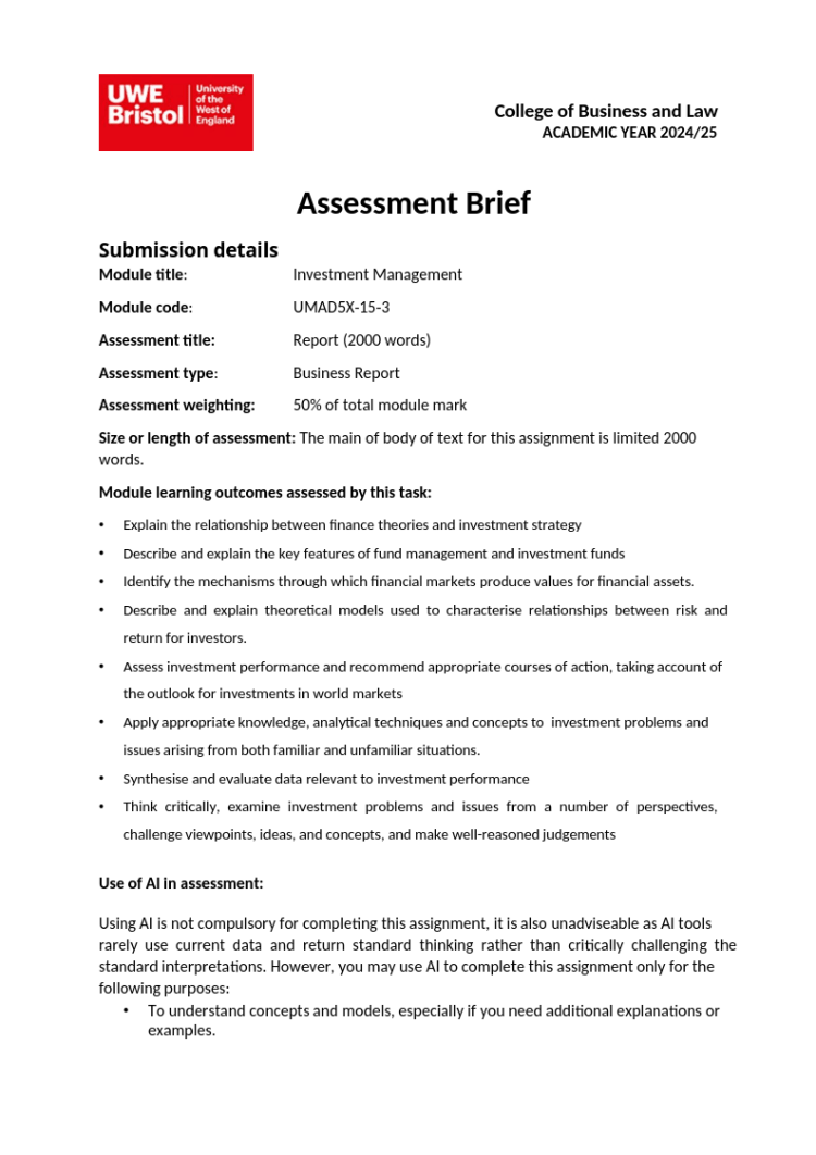 Assessment Brief 2025 Assessment Brief 2025