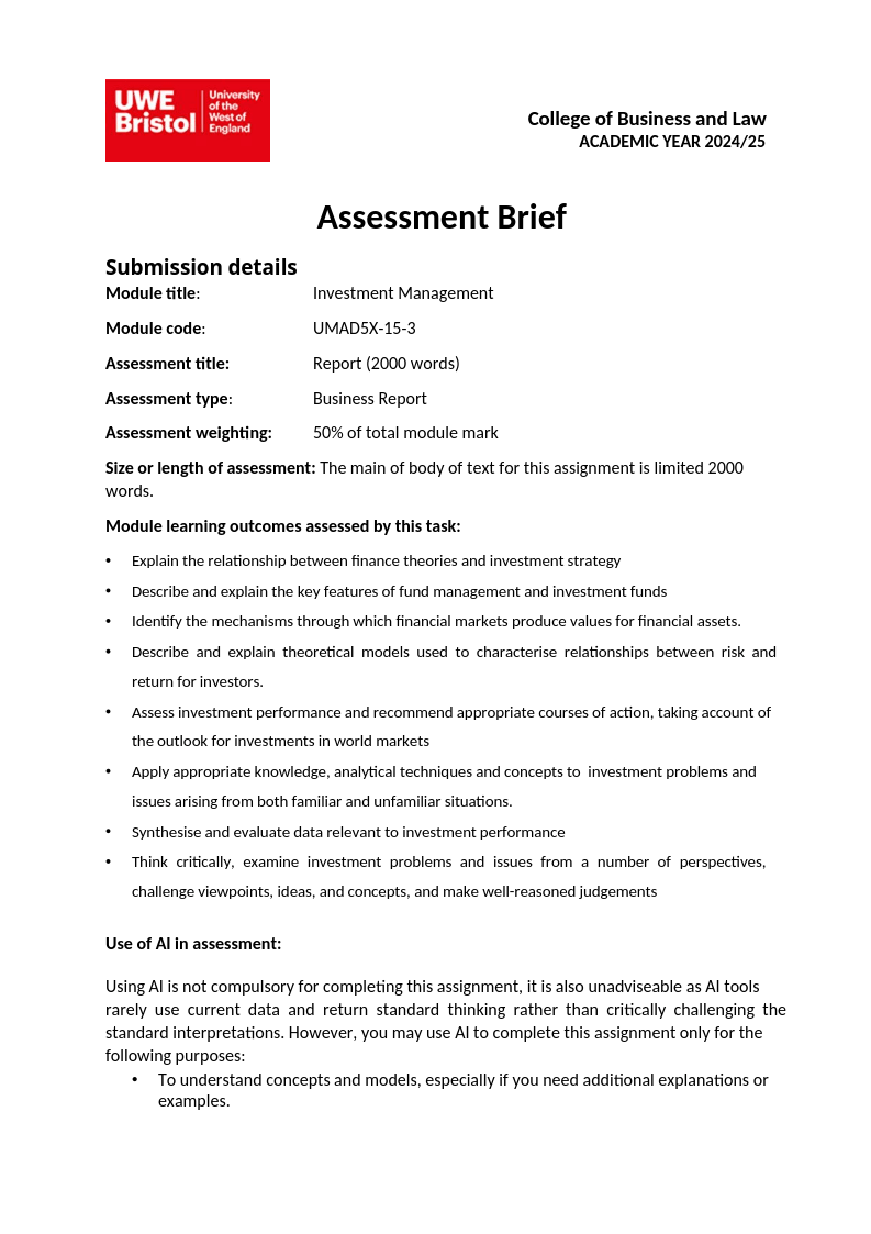 Assessment Brief 2025 Assessment Brief 2025