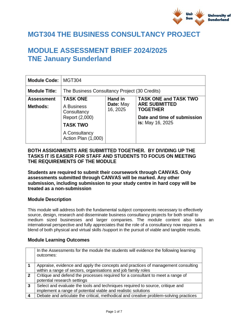 MGT304 TNE Consultancy Assessment Final 2025 MGT304 TNE Consultancy Assessment Final 2025