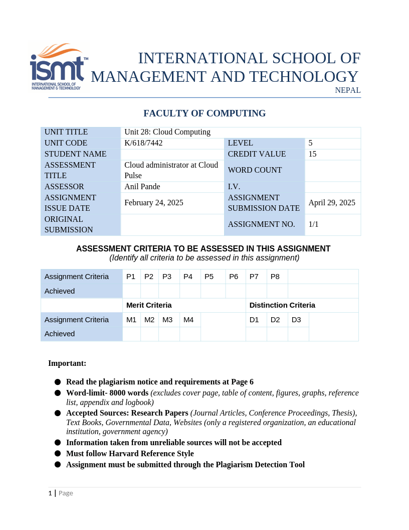 Unit 28 – L5_Cloud Computing – February 24, 2025 – Anil Pande Unit 28 – L5_Cloud Computing – February 24, 2025 – Anil Pande