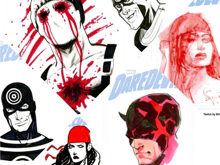 Original hand-drawn sketch covers in Daredevil #1 True Believers Blind Bags Original hand-drawn sketch covers in Daredevil #1 True Believers Blind Bags