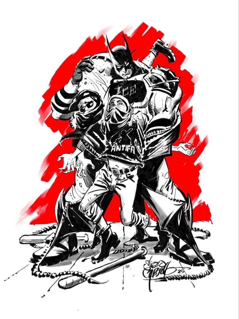 Chuck Dixon Posts Absolute Batman As An Agent Of ICE Fighting Antifa Chuck Dixon Posts Absolute Batman As An Agent Of ICE Fighting Antifa