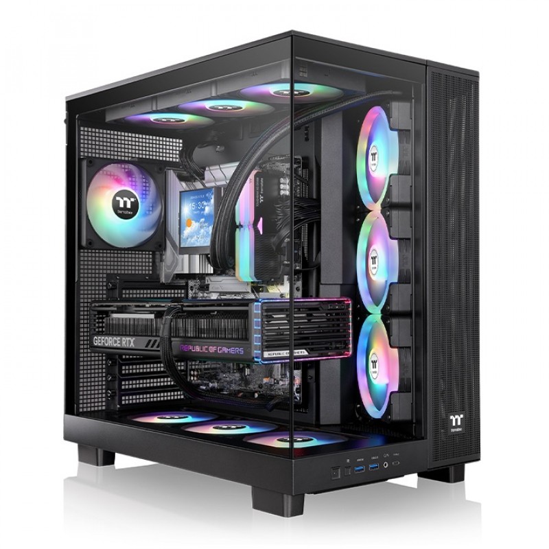 GABINETE THERMALTAKE VIEW 380 XL TG ARGB BLACK TEMPERED GLASS GABINETE THERMALTAKE VIEW 380 XL TG ARGB BLACK TEMPERED GLASS