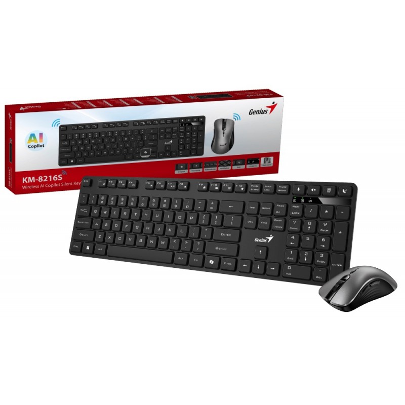 TECLADO + MOUSE COMBO GENIUS WIRELESS KM-8216s BLACK TECLADO + MOUSE COMBO GENIUS WIRELESS KM-8216s BLACK