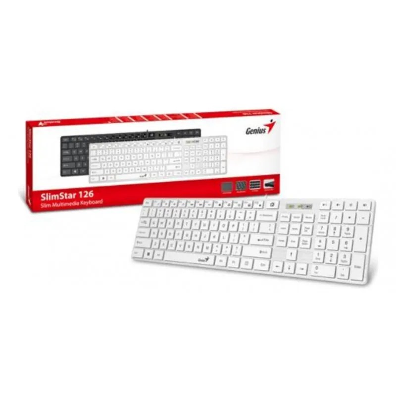 TECLADO GENIUS SLIMSTAR 126 WHITE USB TECLADO GENIUS SLIMSTAR 126 WHITE USB