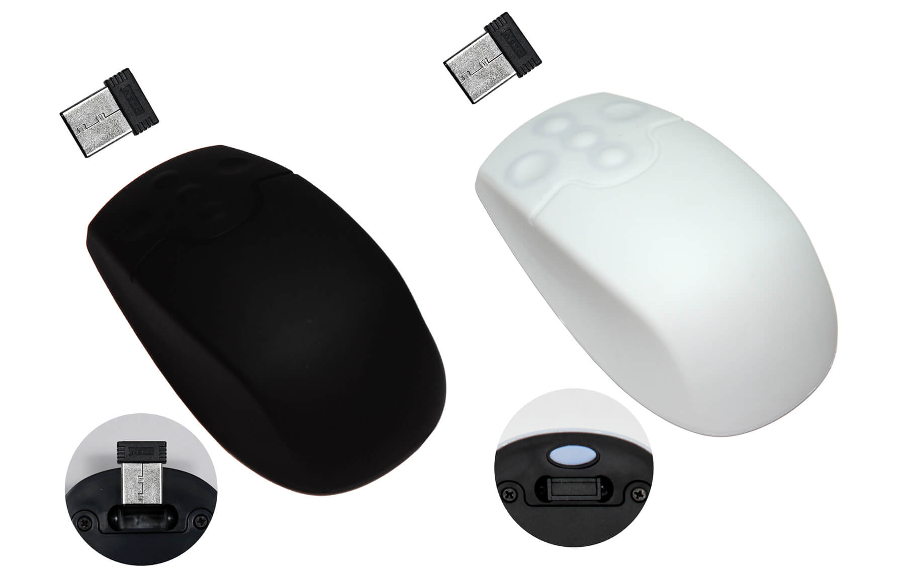 SM502WL - silikonová myš, bezdrátová, bílá