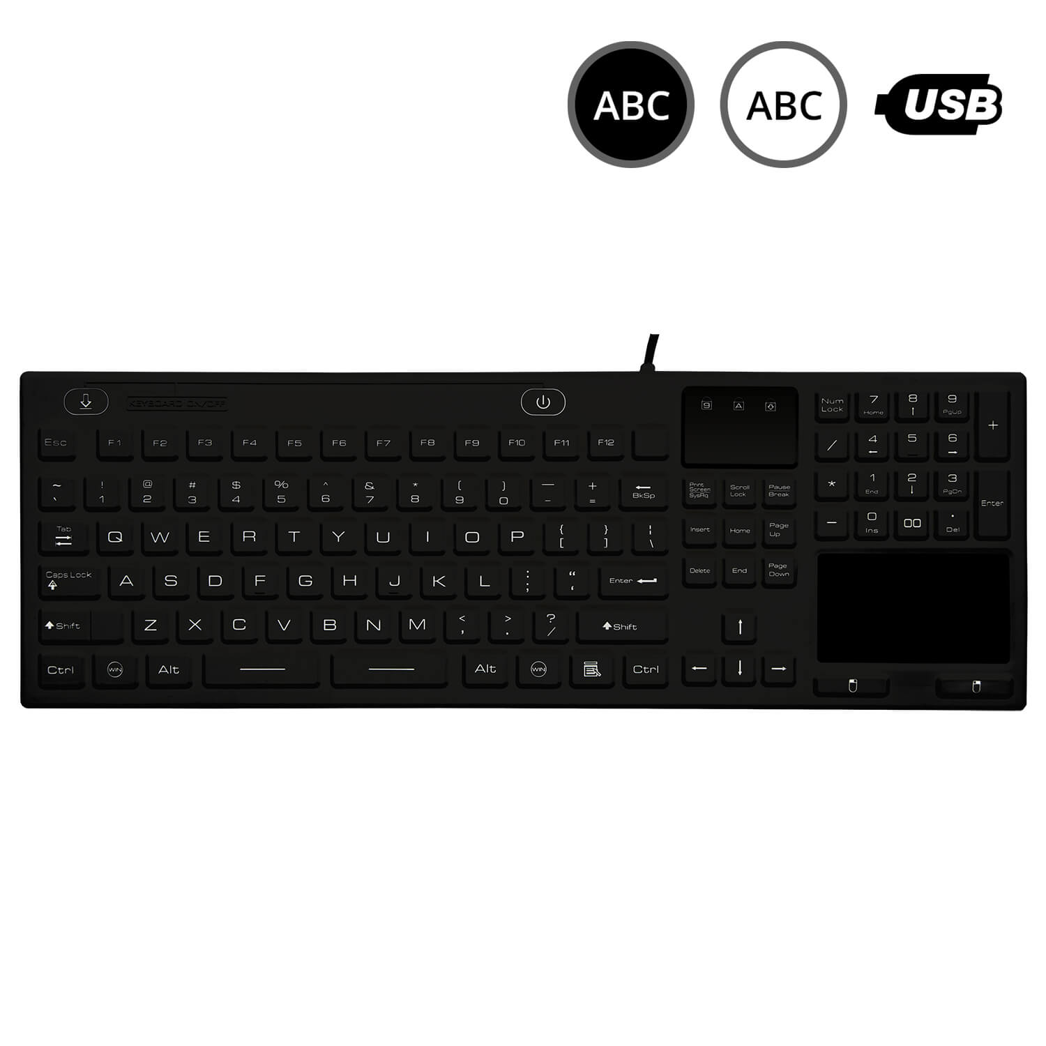 SK314 - silikonová klávesnice s touchpadem, CZ