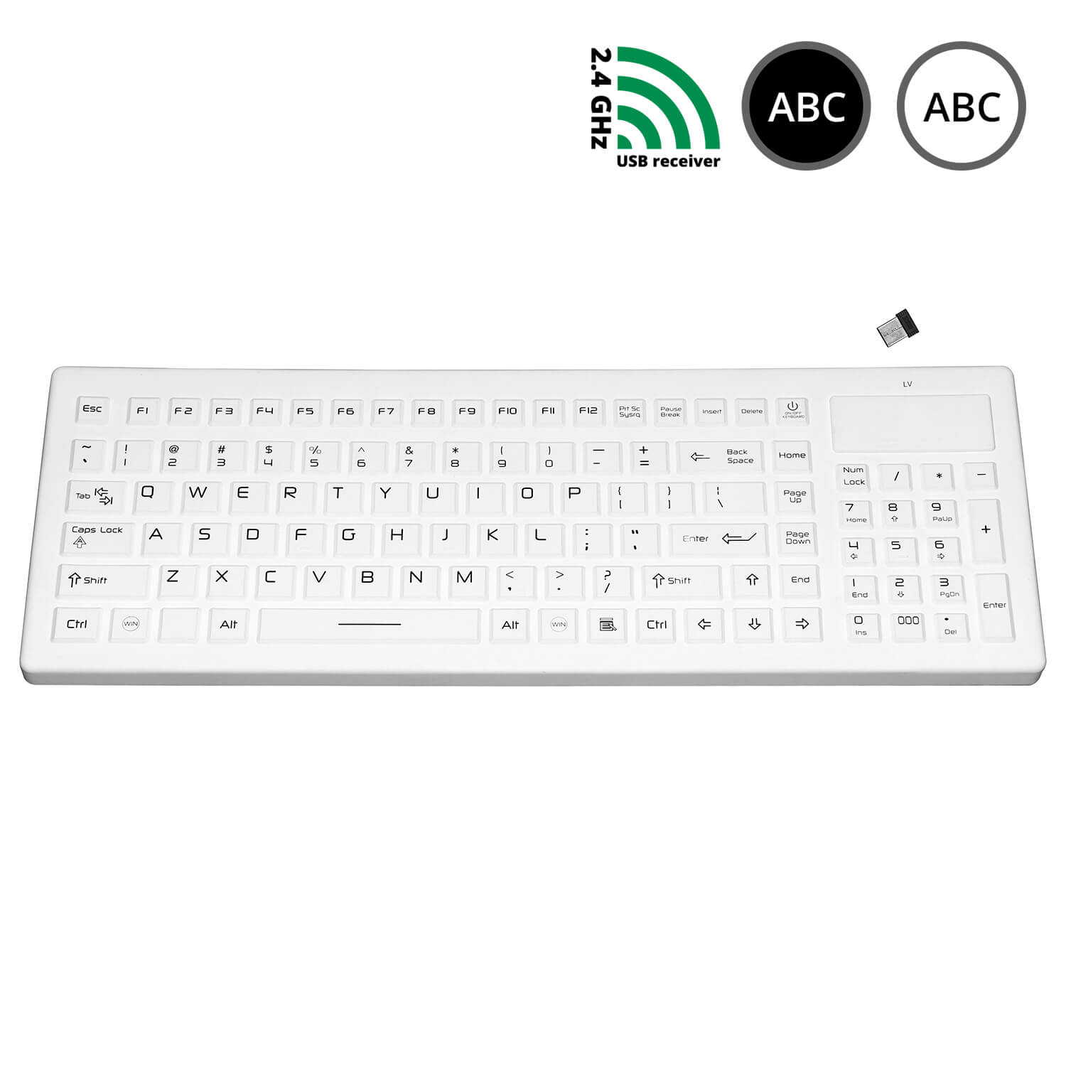 SK320-WL - silikonová bezdrátová klávesnice