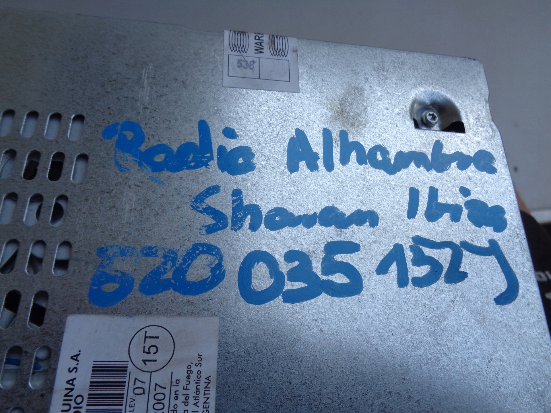 RADIO SEAT ALHAMBRA SHARAN IBIZA 5Z0 035 152 J
