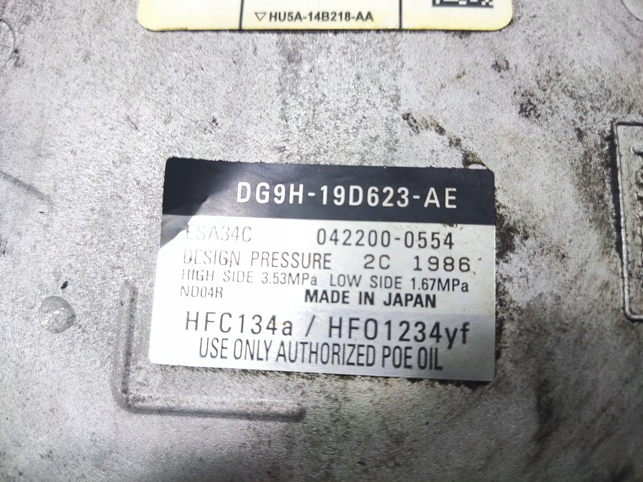 KOMPRESOR KLIMATIZACIE FORD MONDEO MK5 V 2.0 HYBRID DG9H-19D623-AE 19-22