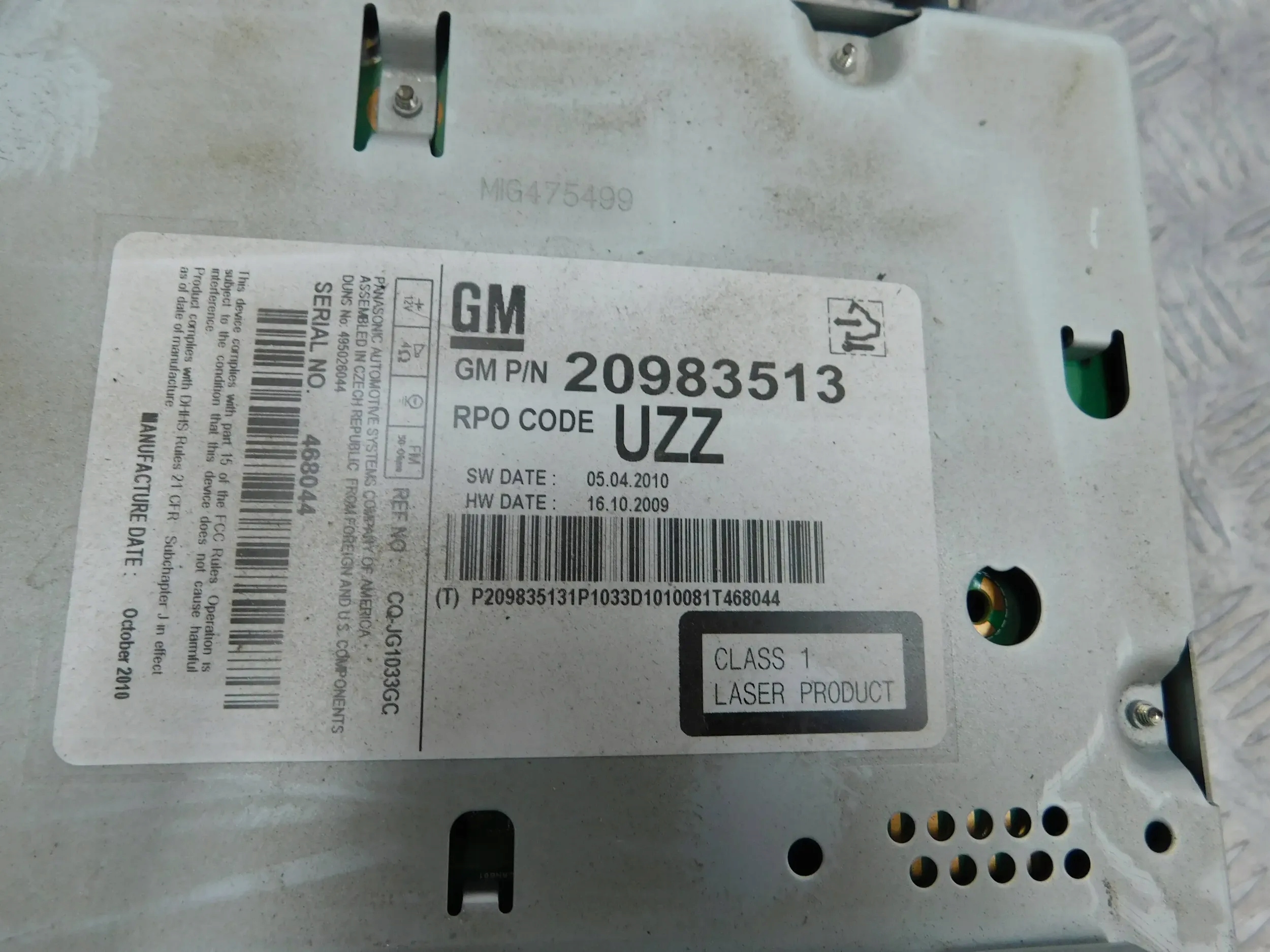 RADIO OPEL INSIGNIA 20983513