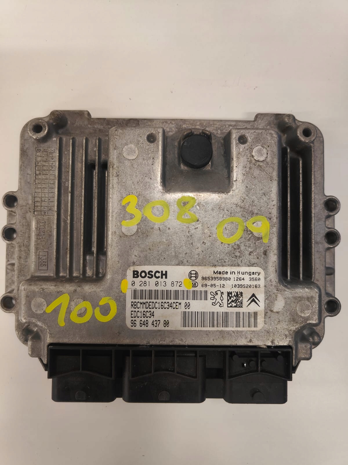 Peugeot 308 9664843780 0281013872 RIADIACA JEDNOTKA MOTORA