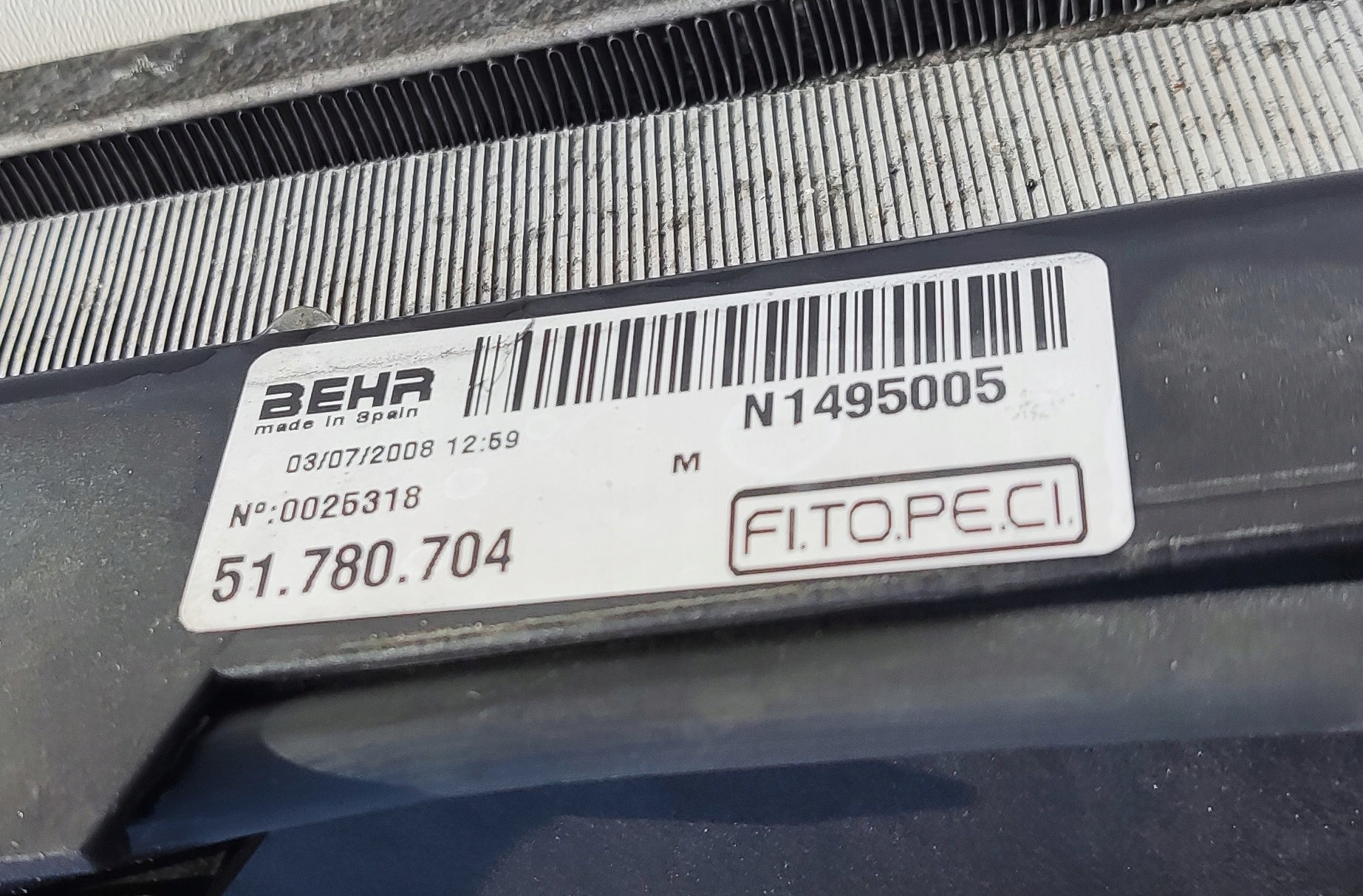 CHLADICE VENTILATOR NEMO BIPPER FIORINO 1.4 HDI 2007-2017