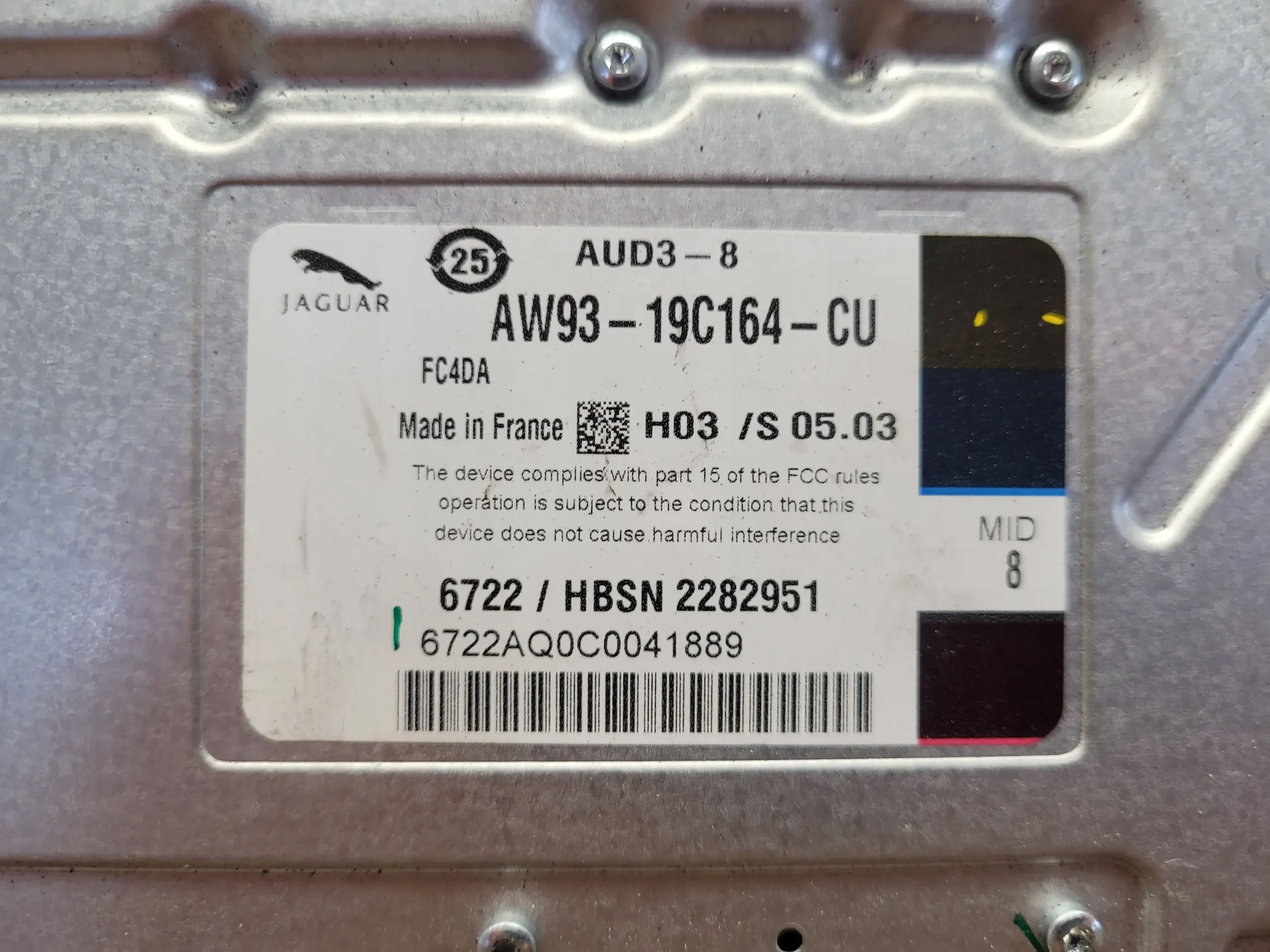 Jaguar XF lift X250 AW93-19C164-CU ZOSILNOVACe