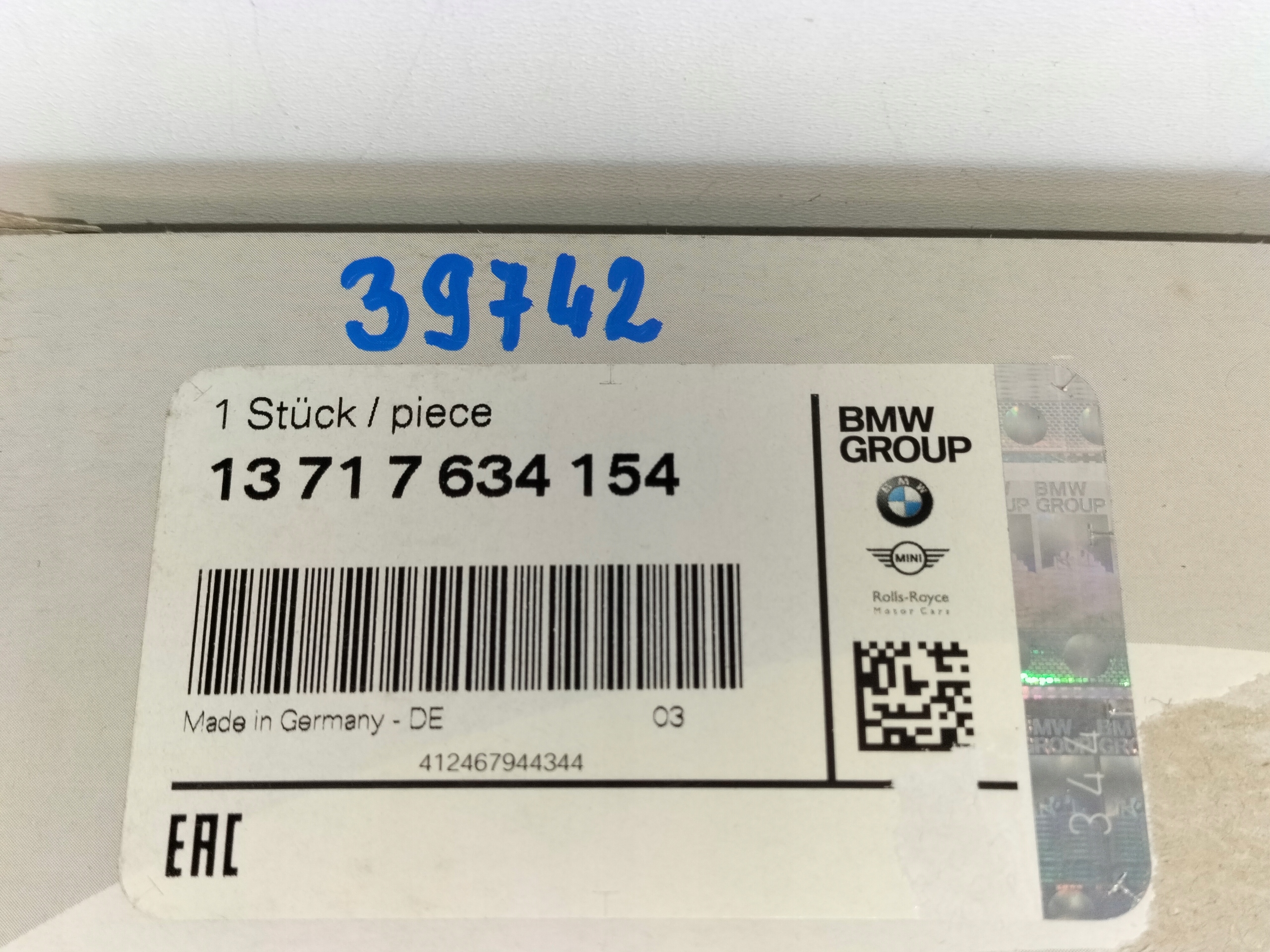 FILTER VZDUCHU VLOŽKA  BMW i8 I12 I15 14- HYBRID
