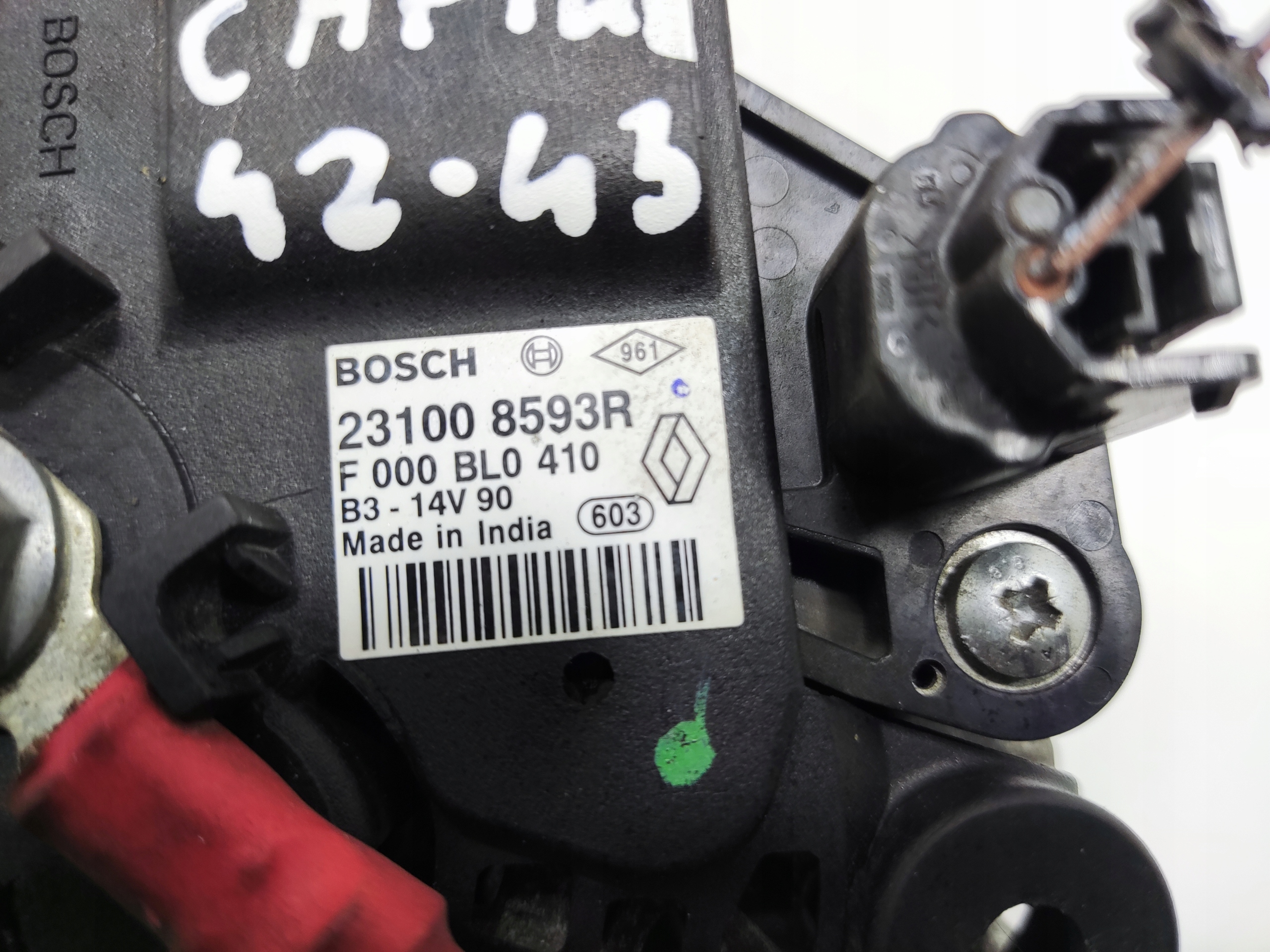 ALTERNÁTOR RENAULT CAPTUR I 0.9 TCE 231008593R 2013-2016