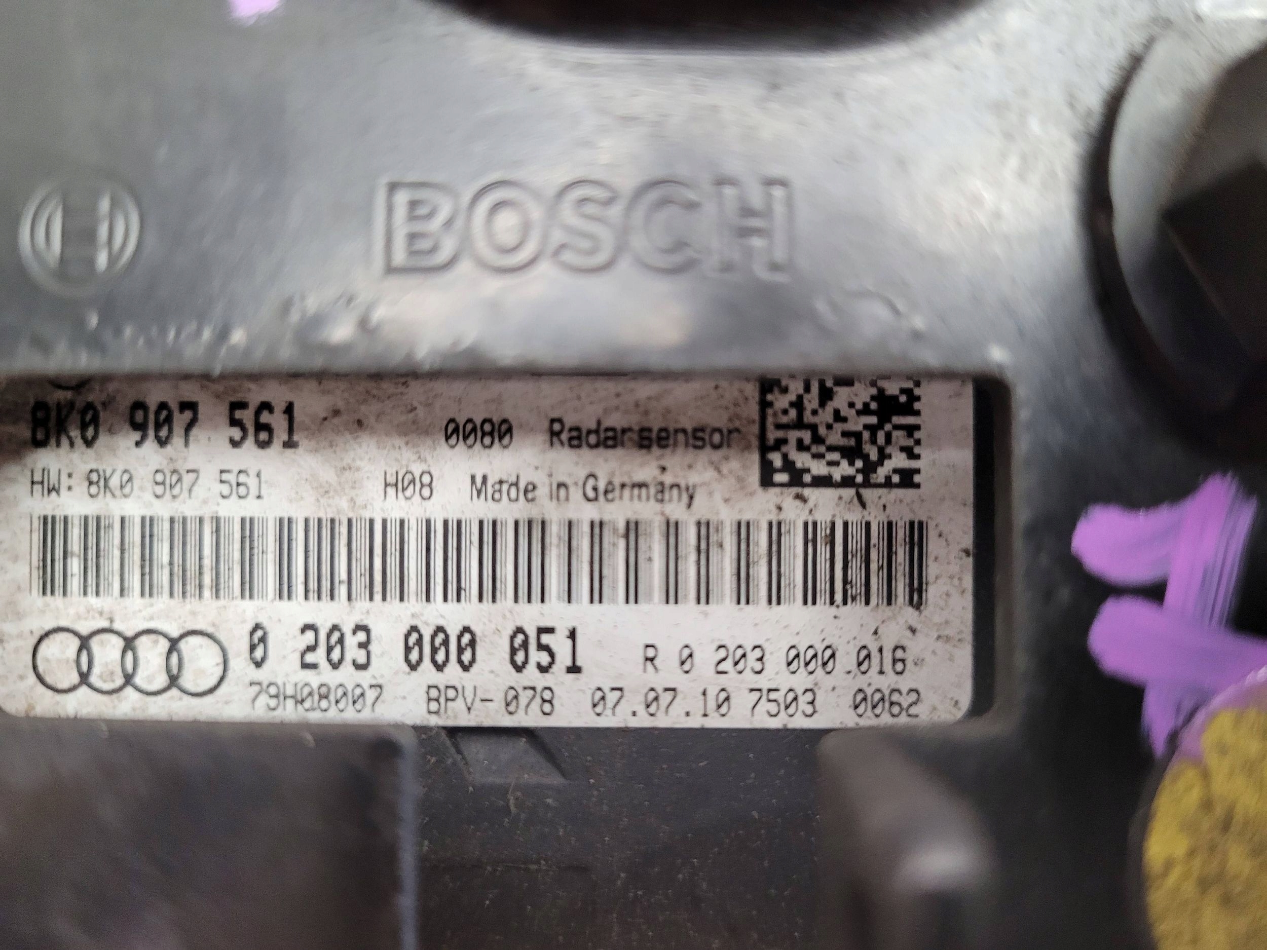 Audi A4 S4 B8 8K 8K0907561 RADAR AKTÍVNY TEMPOMAT