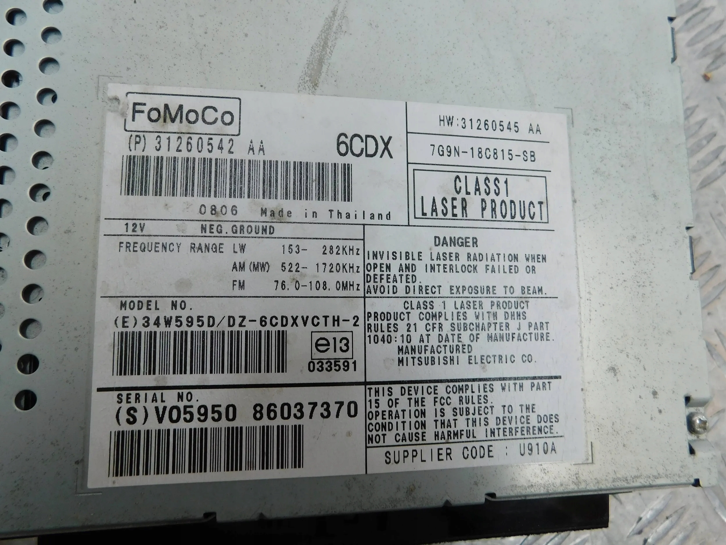 RADIO VOLVO V70 XC70 31260542AA
