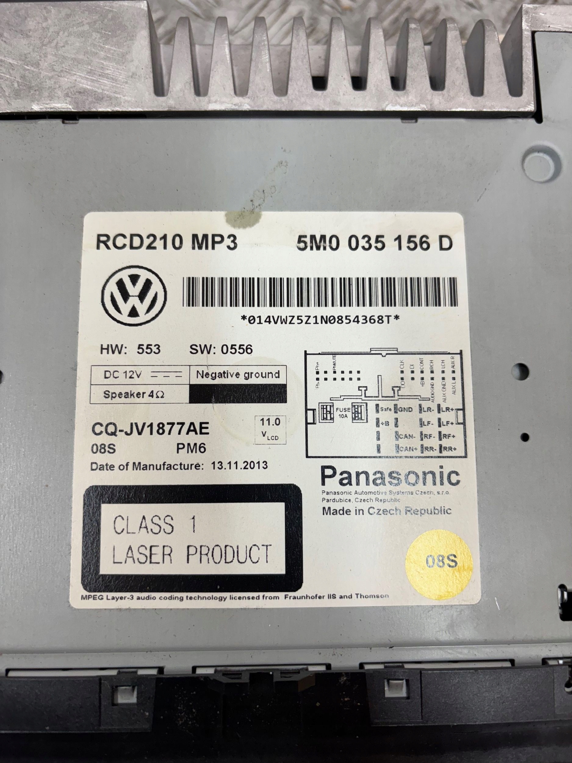 RADIO VW GOLF VI 6 PLUS 5M0035156D