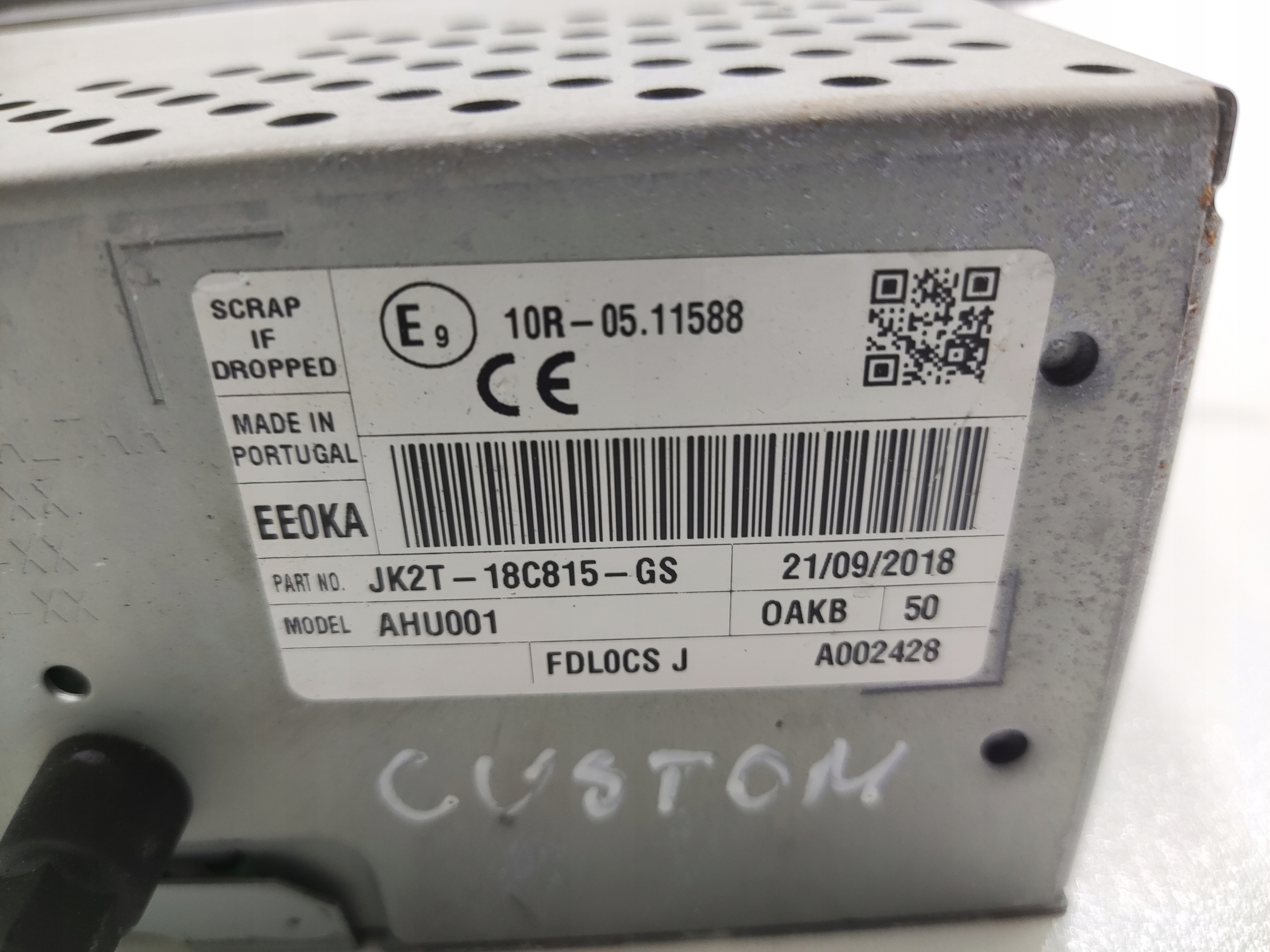 CD RADIO FORD TRANSIT CUSTOM MK1 JK2T-18C815-GS 2015-2023
