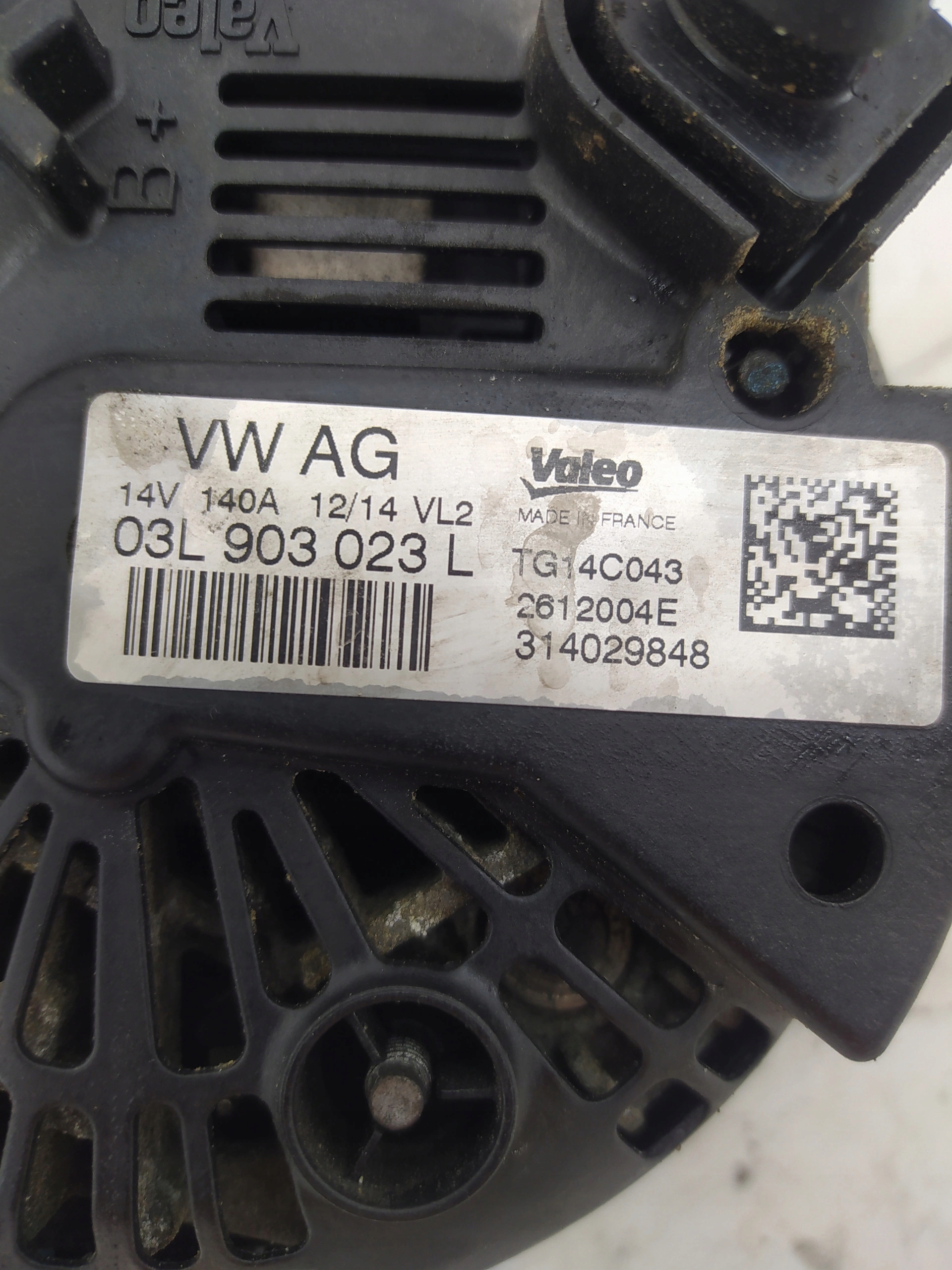 VW TOURAN I LIFT 1.6 TDI ALTERNÁTOR 03L903023L