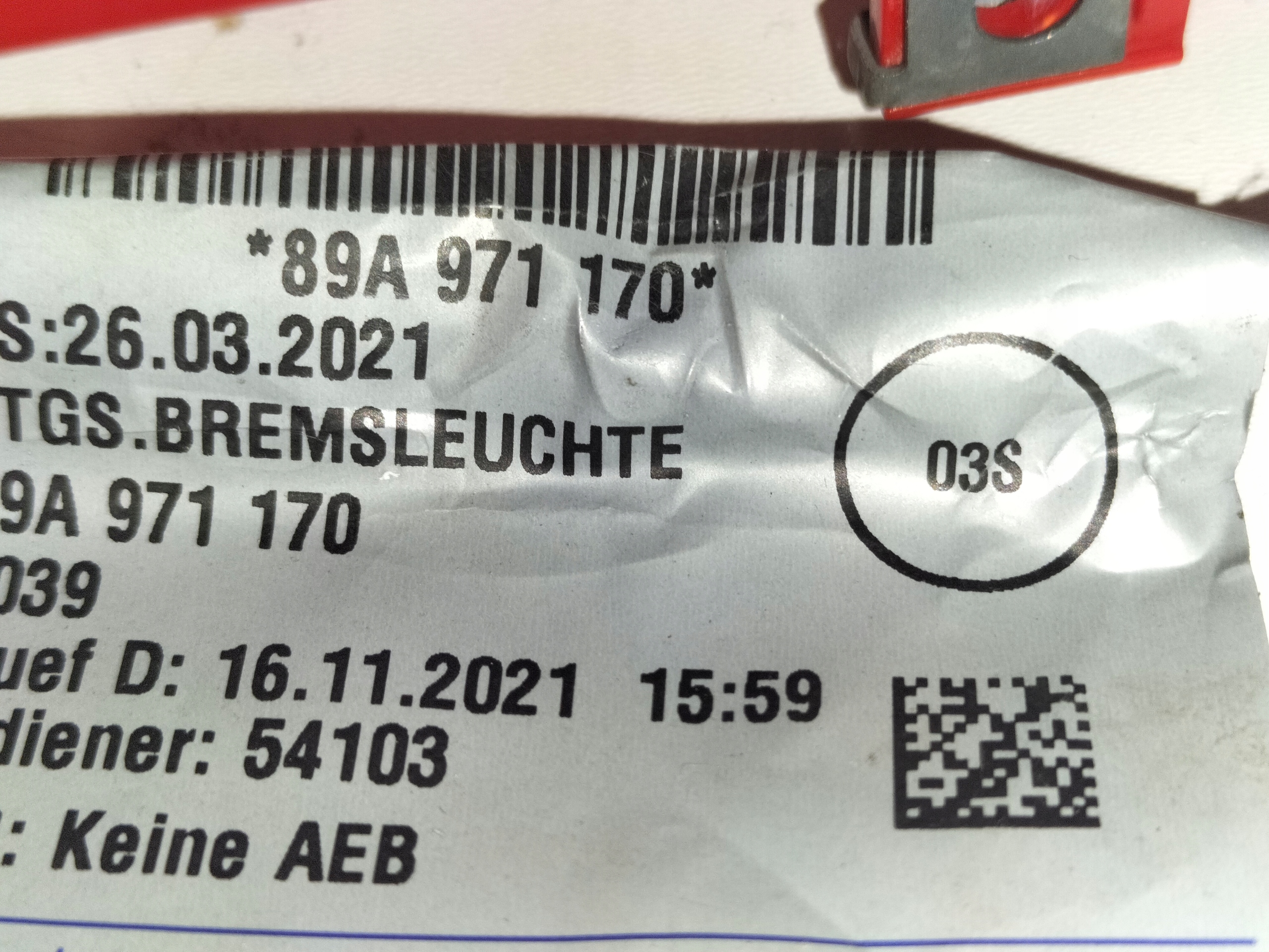 BRZDOVE STOP SVETLO AUDI A3 8V 16- AUDI Q3 18-