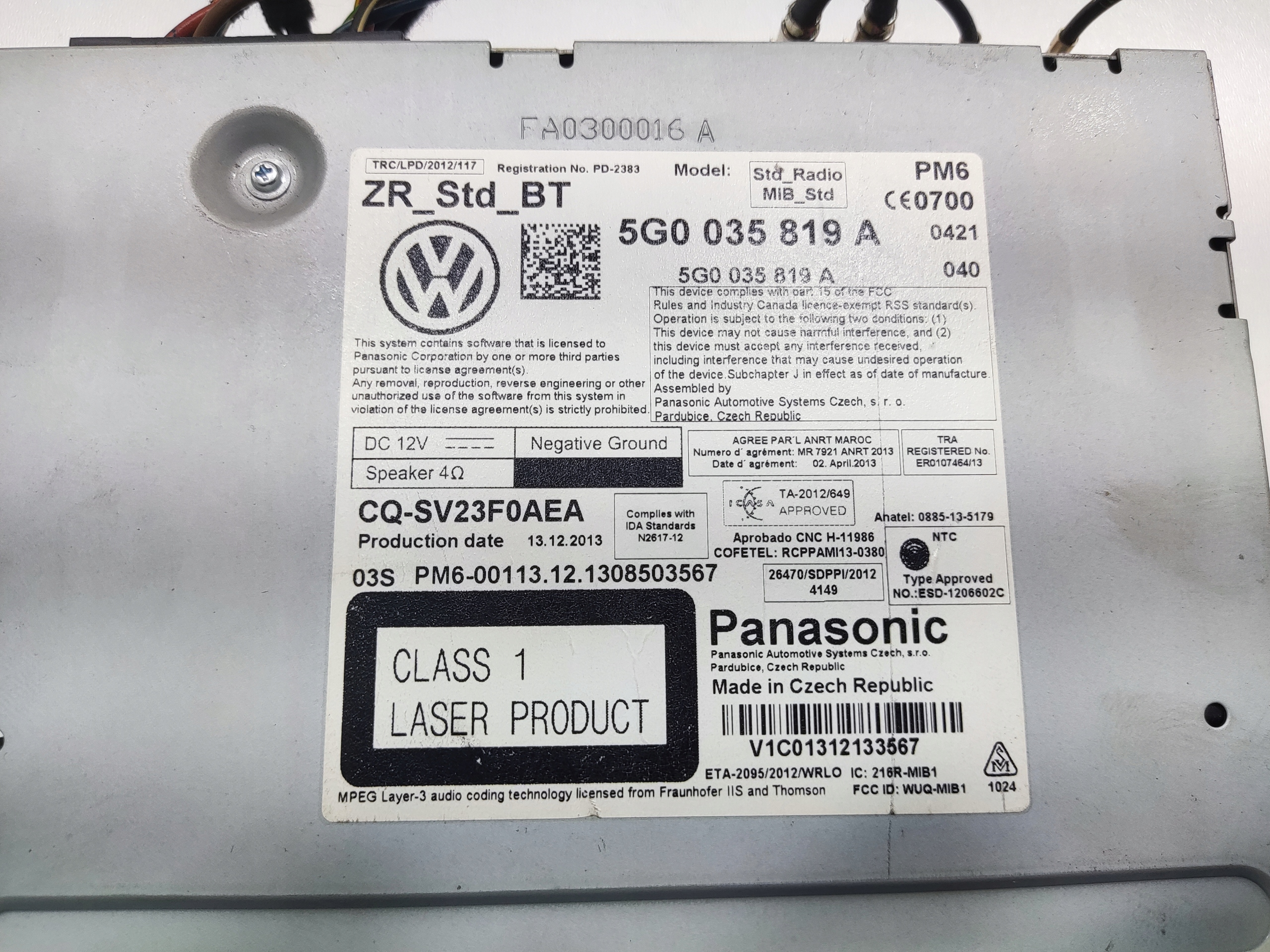 MENIC ČÍTAČKA KARIET SD VOLKSWAGEN GOLF VII 5Q0035819A 2012-2016