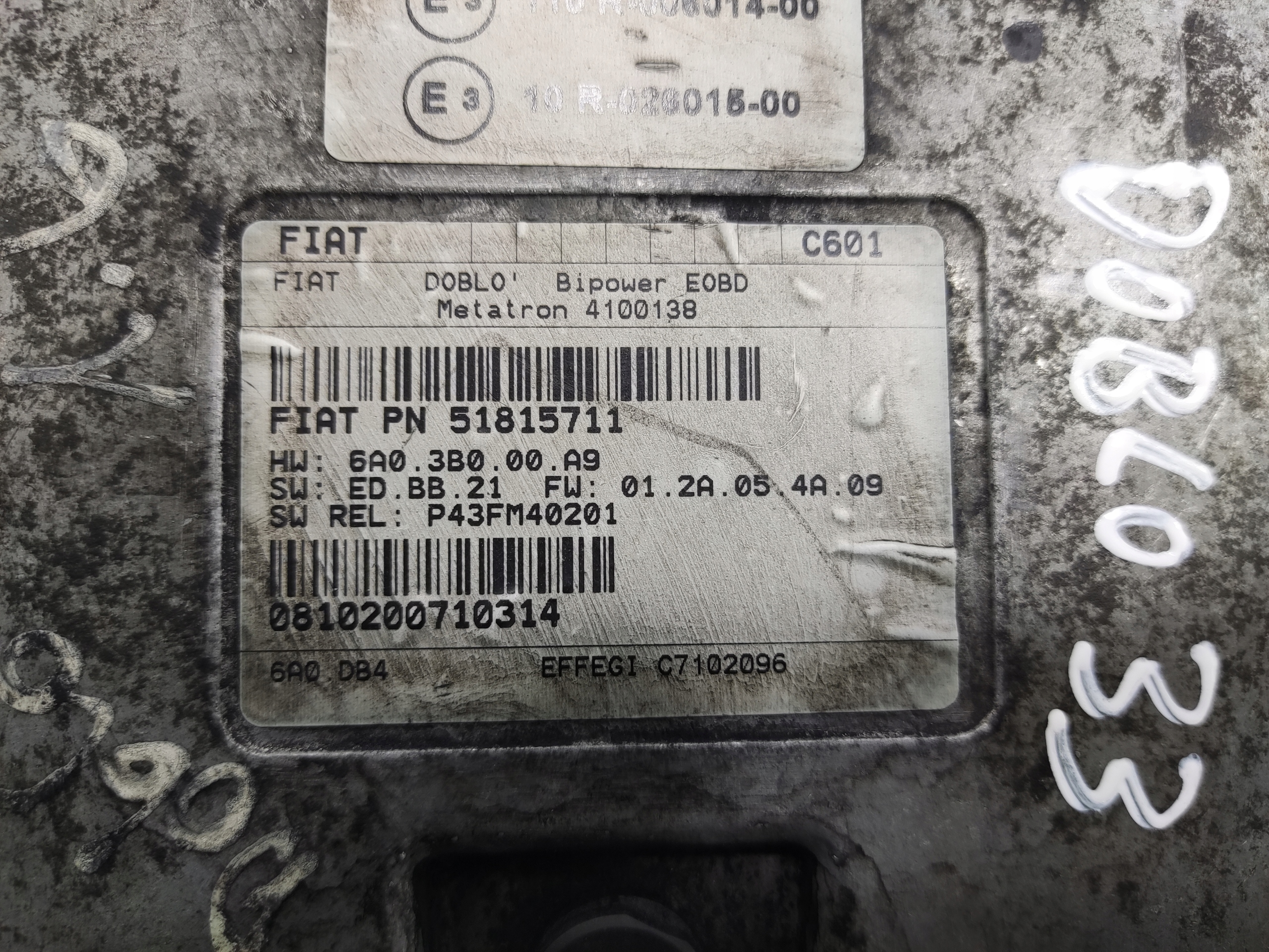RIADIACA JEDNOTKA MOTORA FIAT DOBLO I 1.6 16V CNG 51815711 2005-2009 LIFT