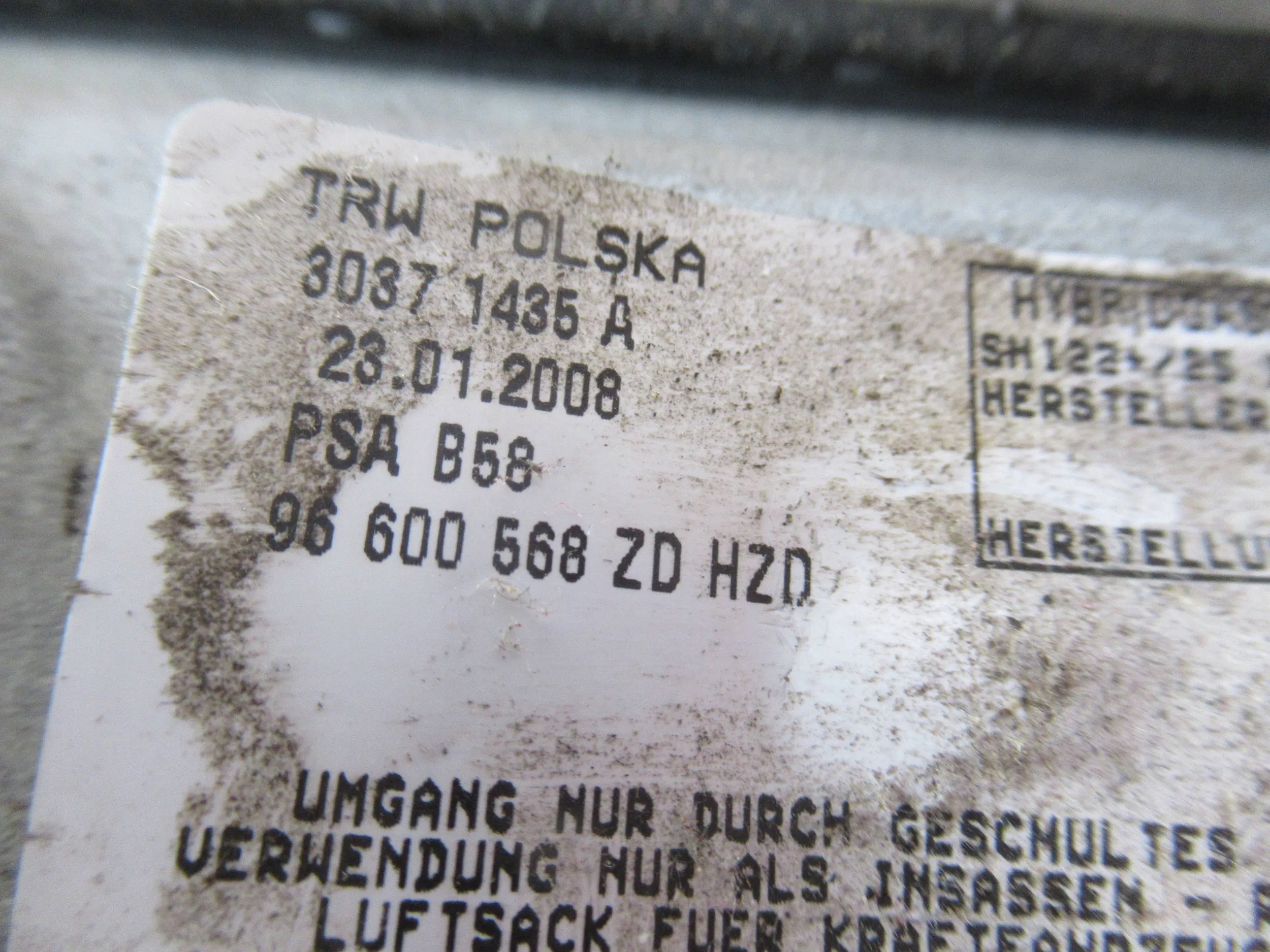 Citroen C4 I Picasso 2006 AIRBAG SPOLUJAZDCA
