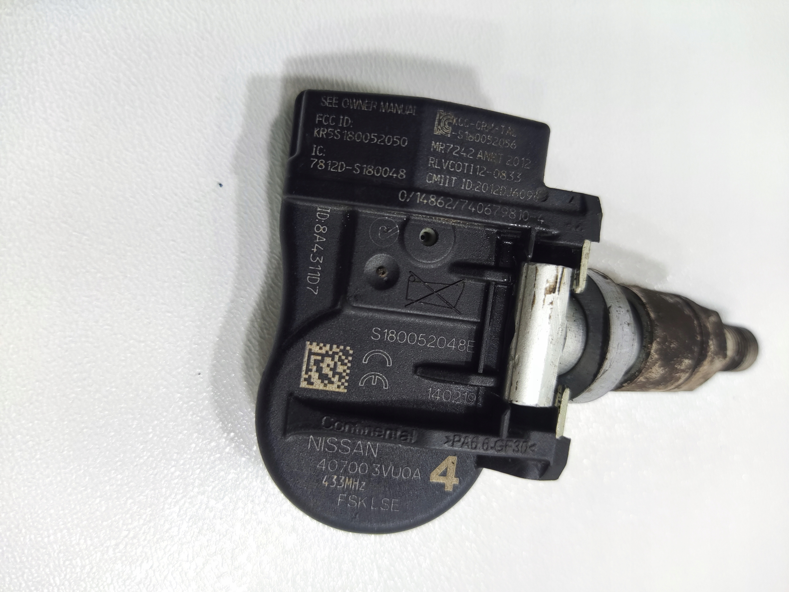 ČIDLO TLAKU PNEUMATIK TPMS NISSAN PULSAR C13 407003VU0A 2014-2018