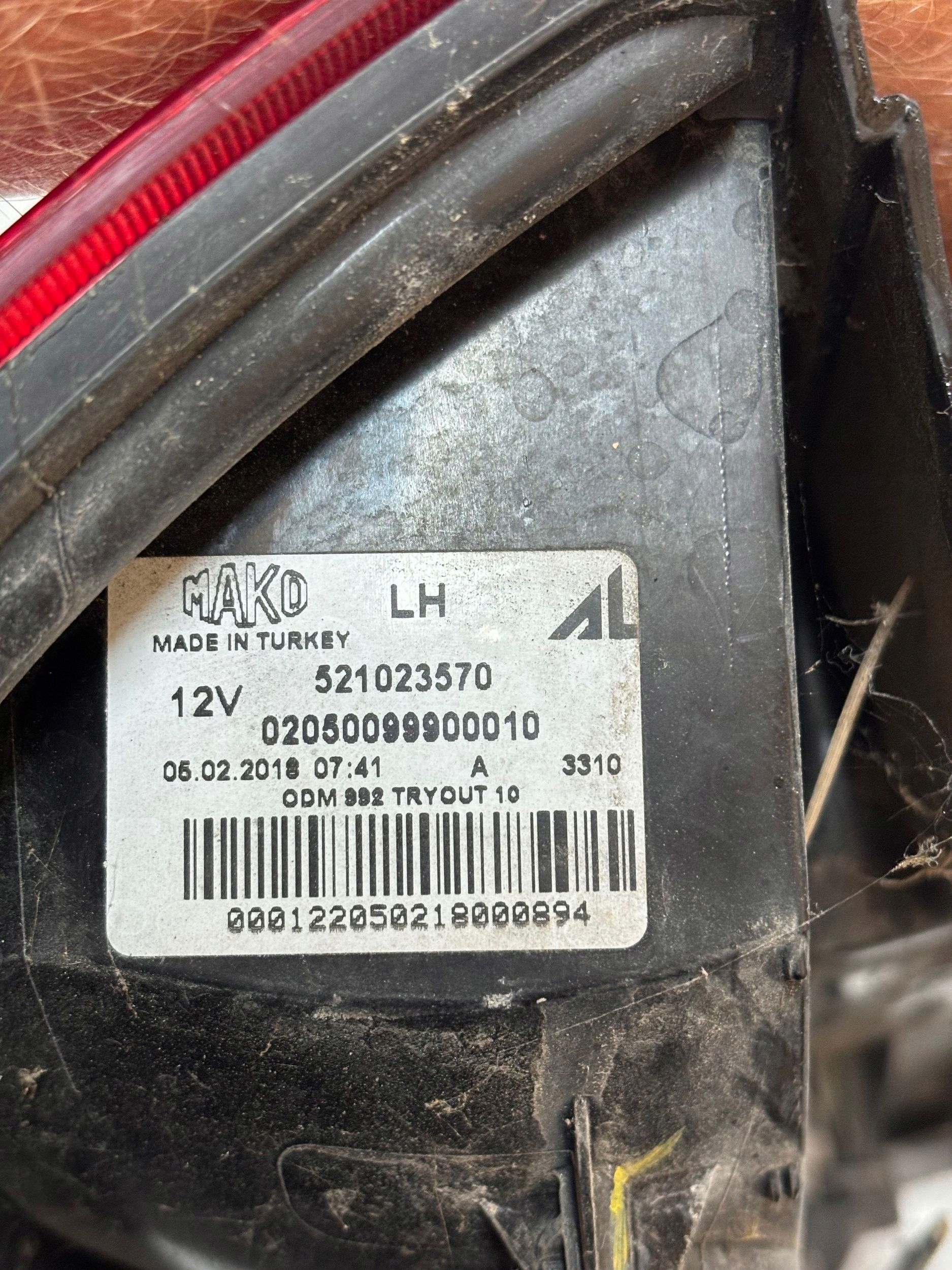 LAVE ZADNE SVETLO FIAT PANDA III 3