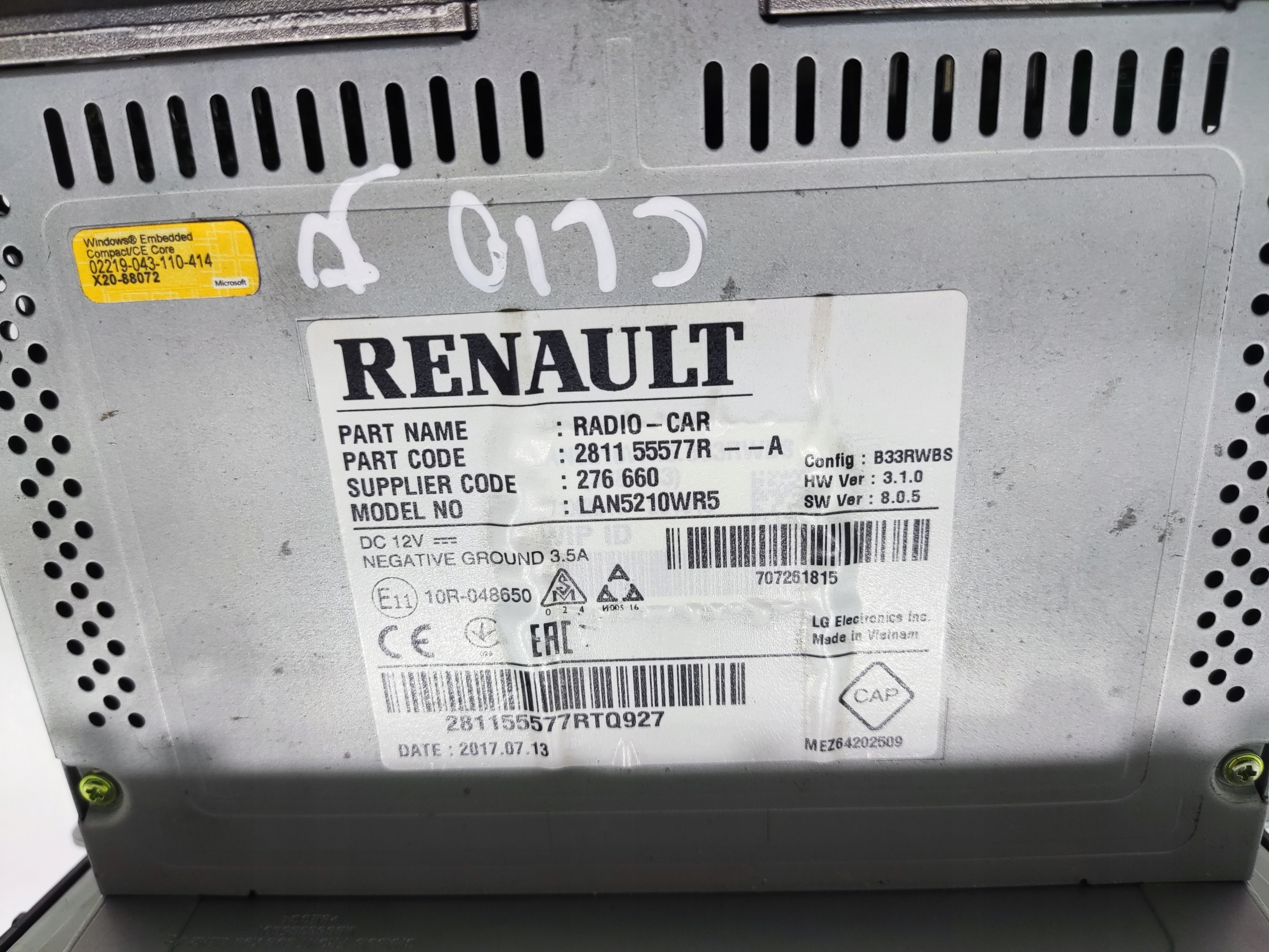 DISPLEJ RADIA RENAULT CLIO IV 281155577R 2013-2016