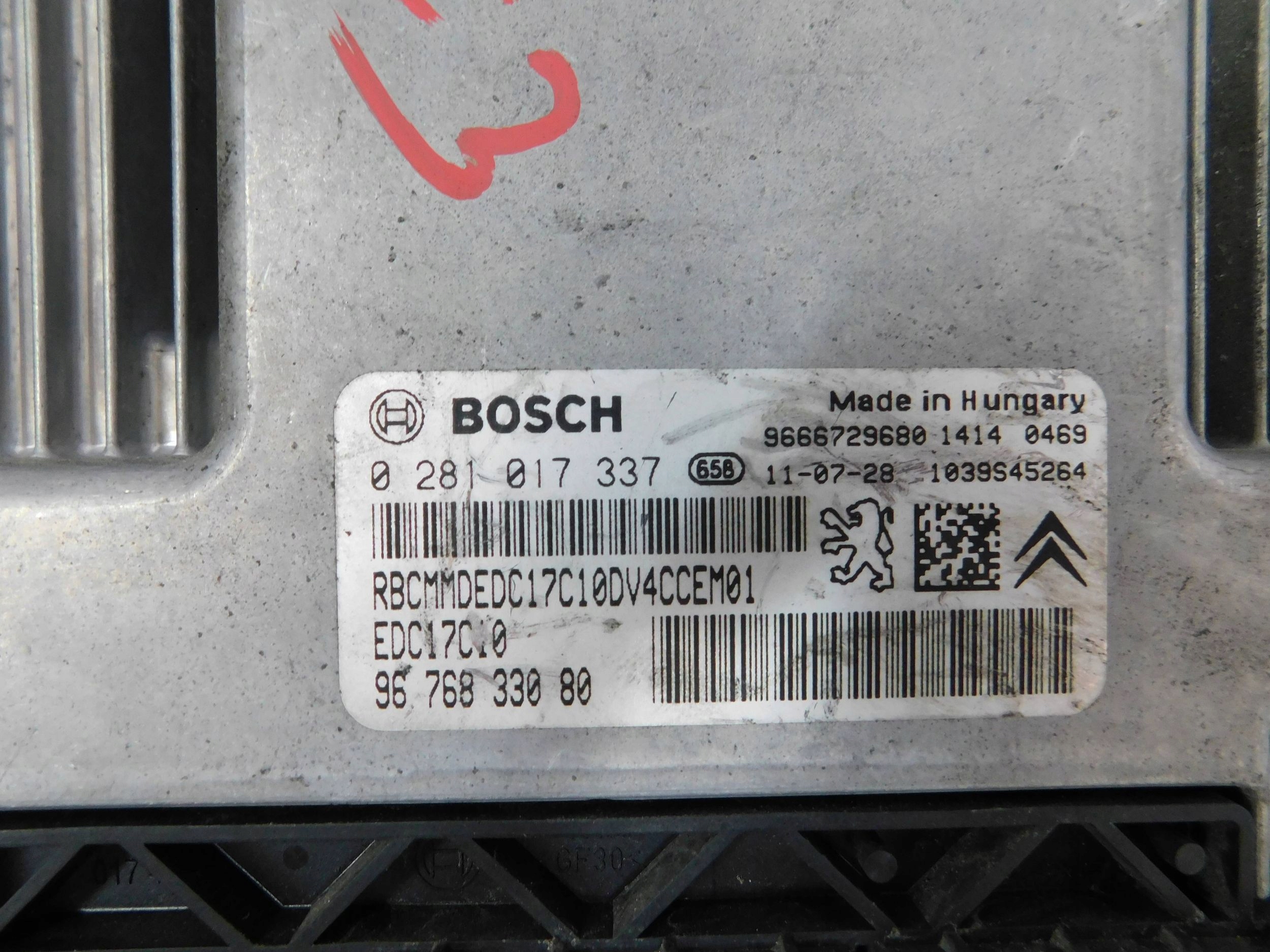 RIADIACA JEDNOTKA MOTORA 0281017337 CITROEN C3 II 1.4 HDI