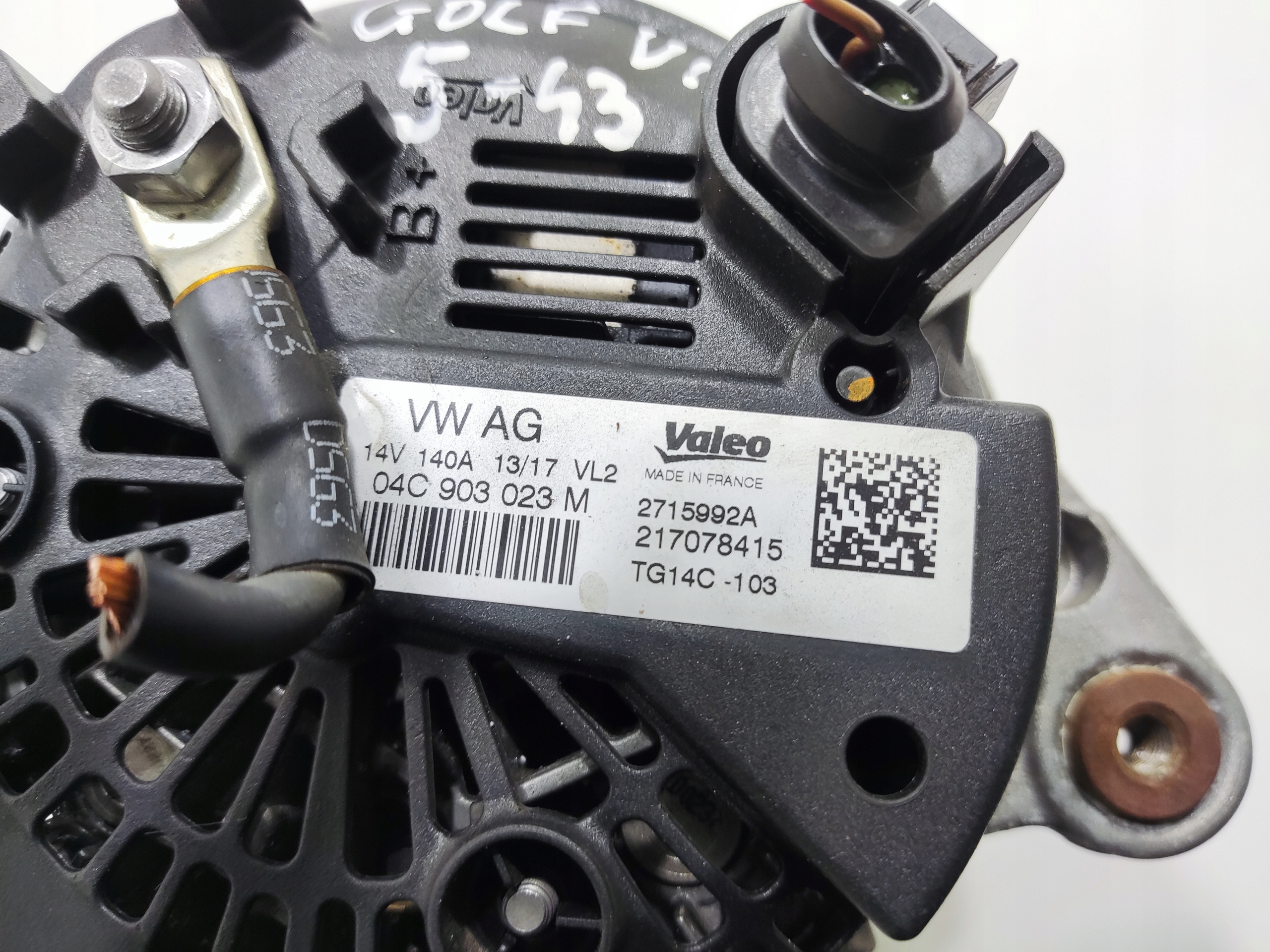 ALTERNÁTOR VOLKSWAGEN GOLF VII 1.2 TSI 04C903023M 2012-2016