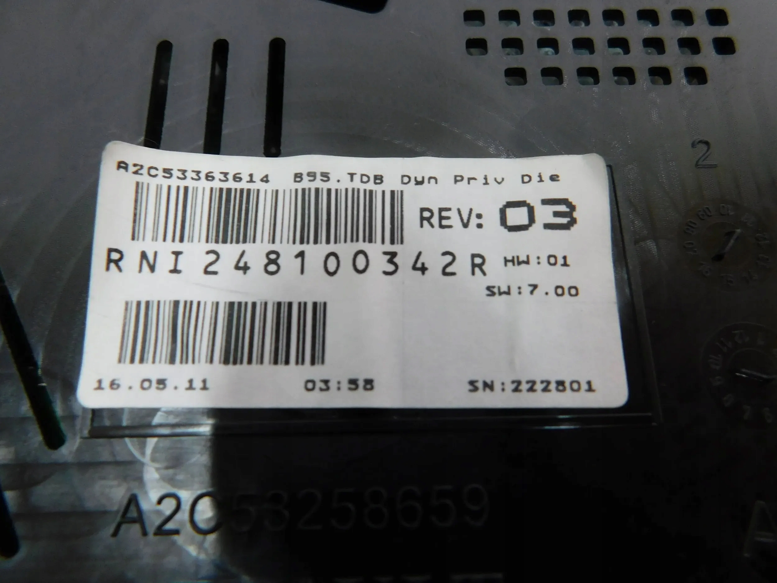 TACHOMETER BUDIKY RENAULT MEGANE III 1.9 DCI 248100342R