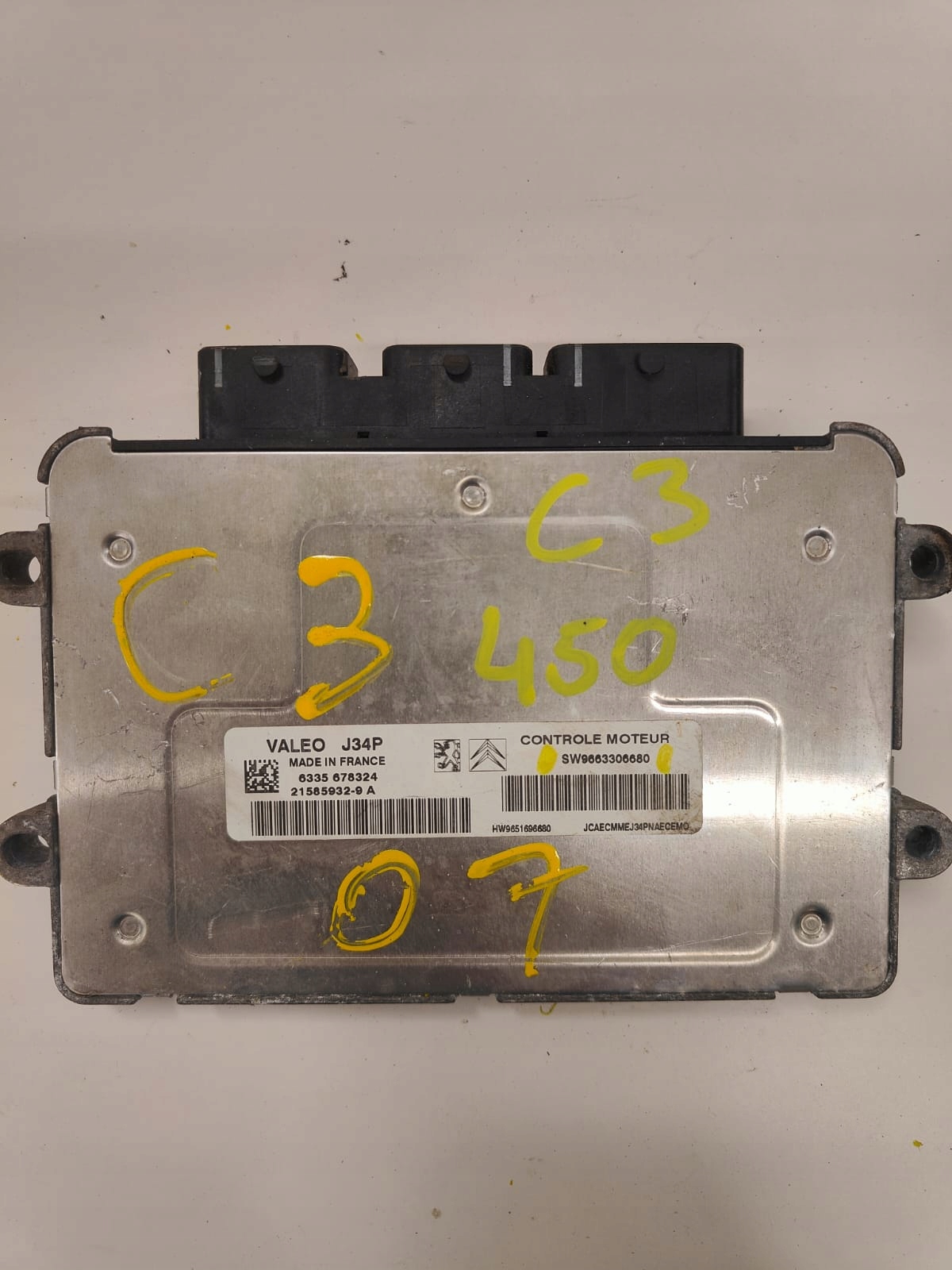 Citroen c3 SW9663306680 RIADIACA JEDNOTKA MOTORA