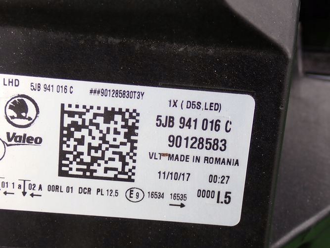 SKODA RAPID BI XENON LED LIFT 16- PRAVE PREDNE SVETLO