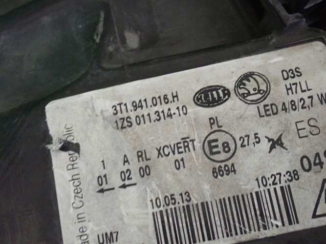 SKODA SUPERB II XENON LIFT 13- PRAVE PREDNE SVETLO