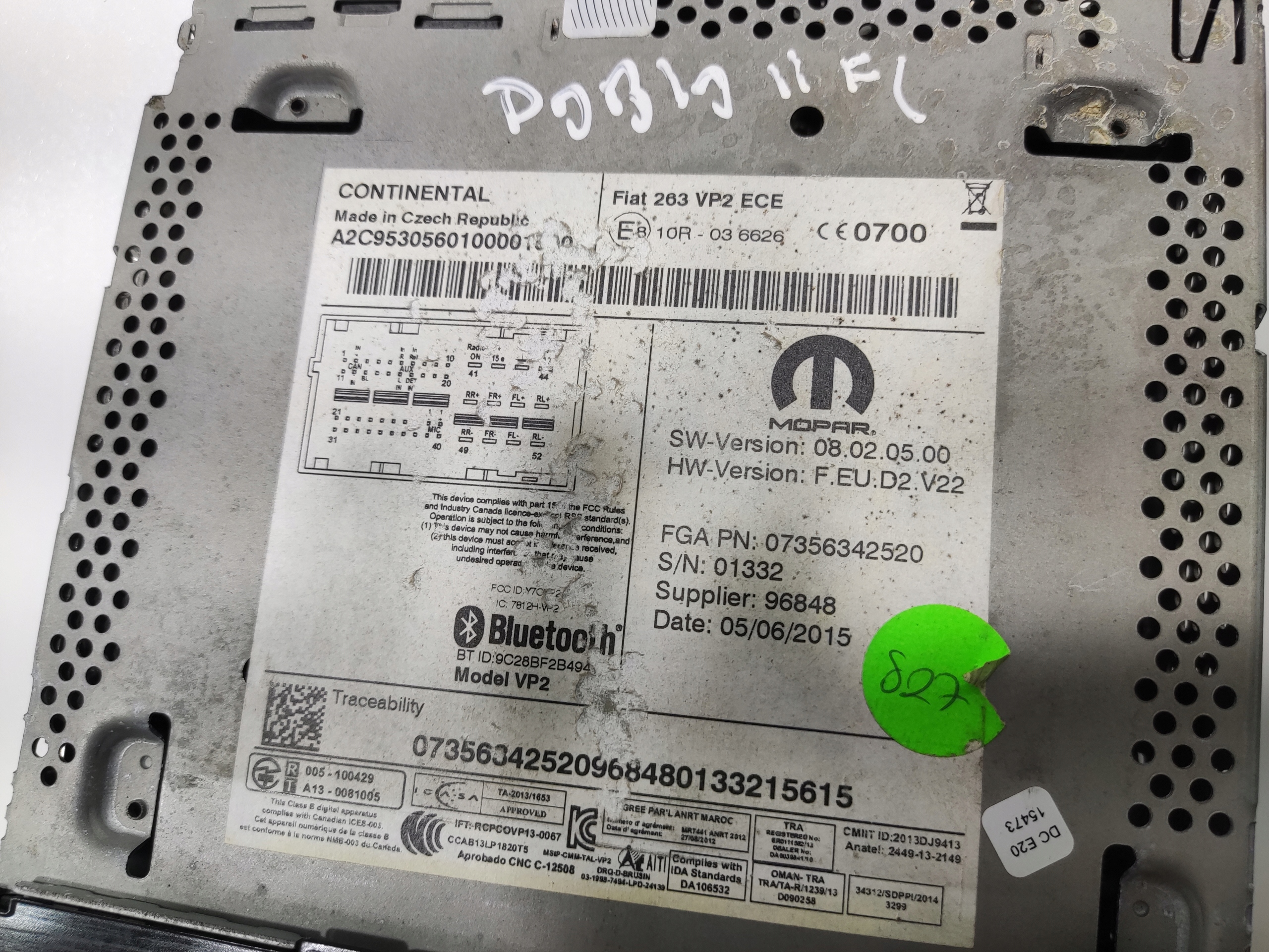 RADIO NAVIGACIA FIAT DOBLO II 7356342520 07356342520 2015-2019