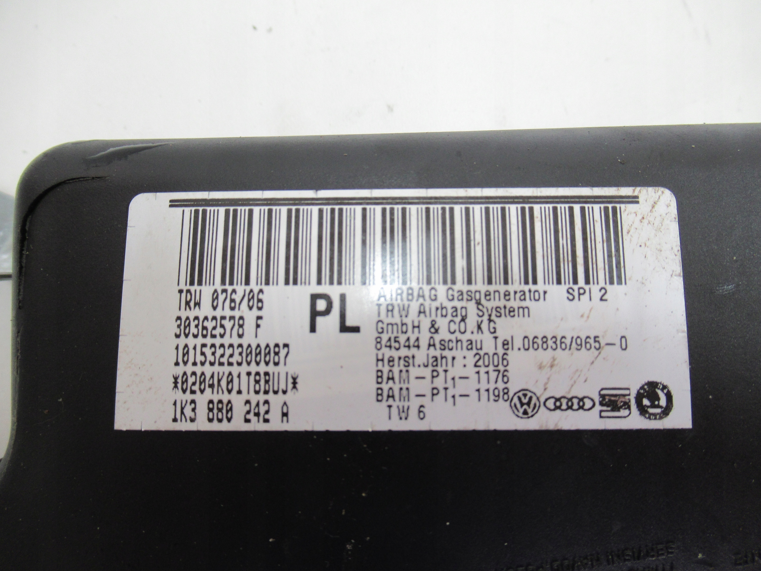 LAVY AIRBAG SEDACKY VW GOLF V 1K3880242A