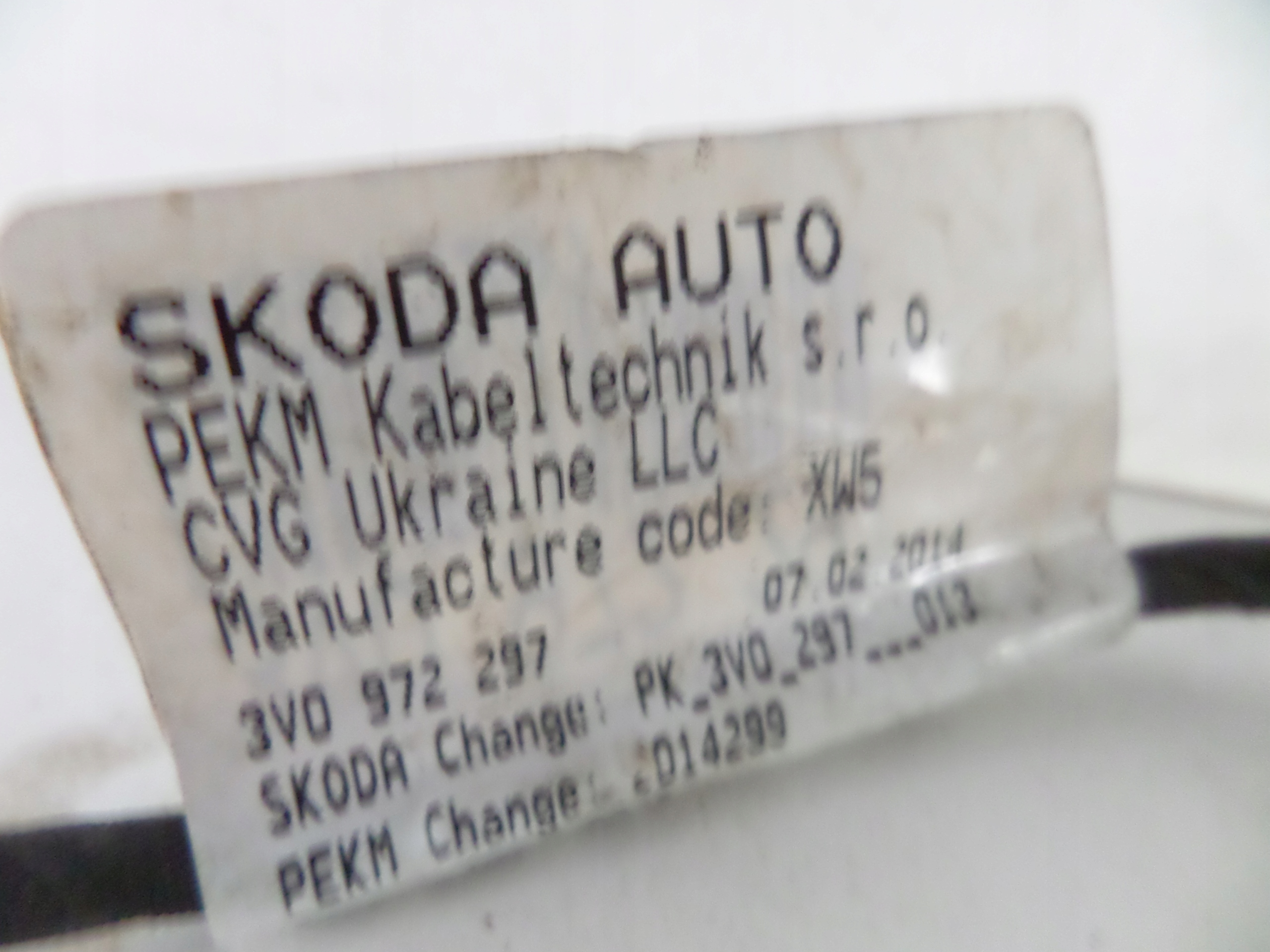 KABELÁŽ ZÁMKA PRAVÝCH PREDNÝCH DVERÍ SKODA FABIA III 14-