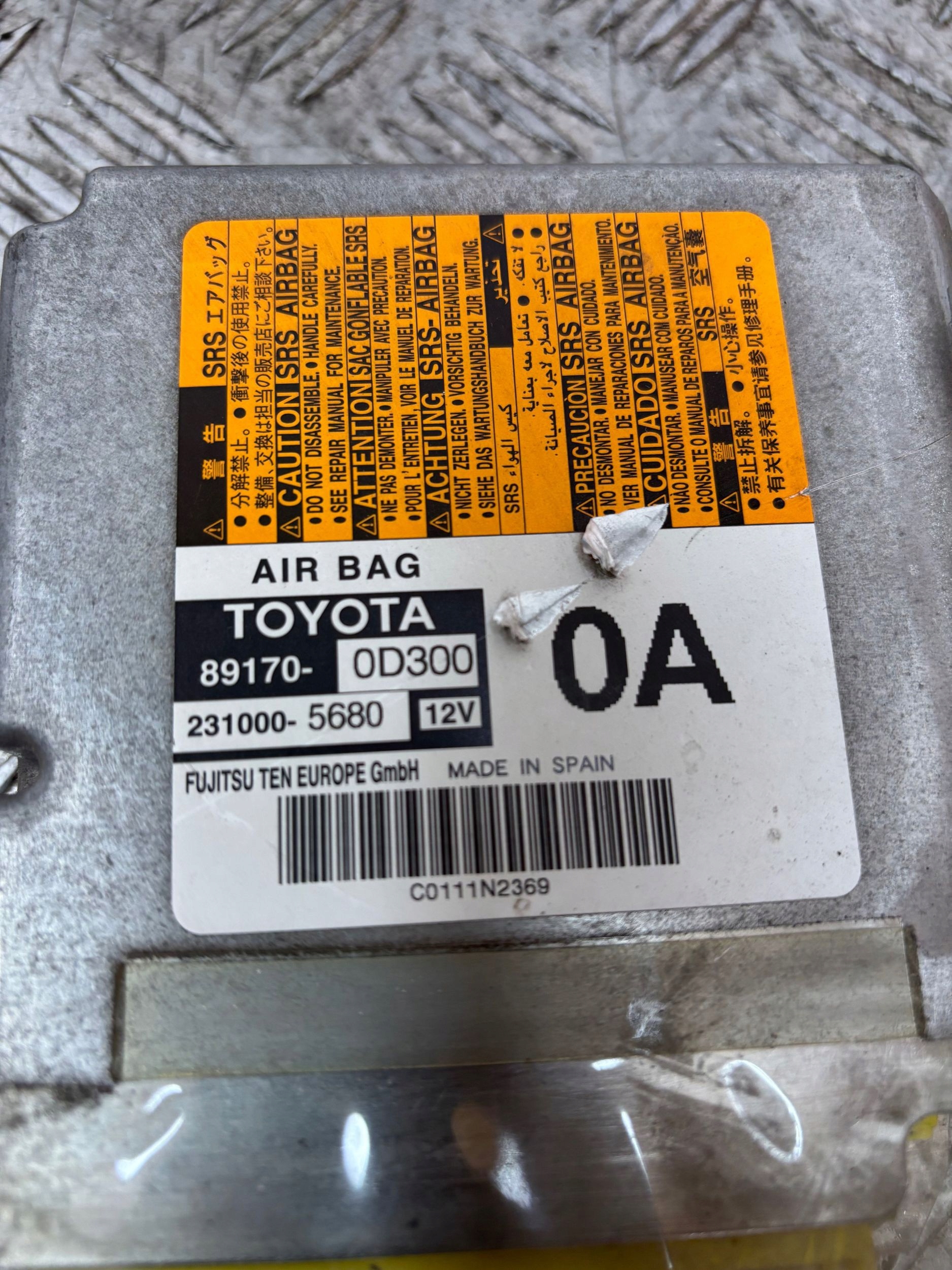 SENZOR RIADIACA JEDNOTKA AIRBAG TOYOTA YARIS III 3 89170-0D300