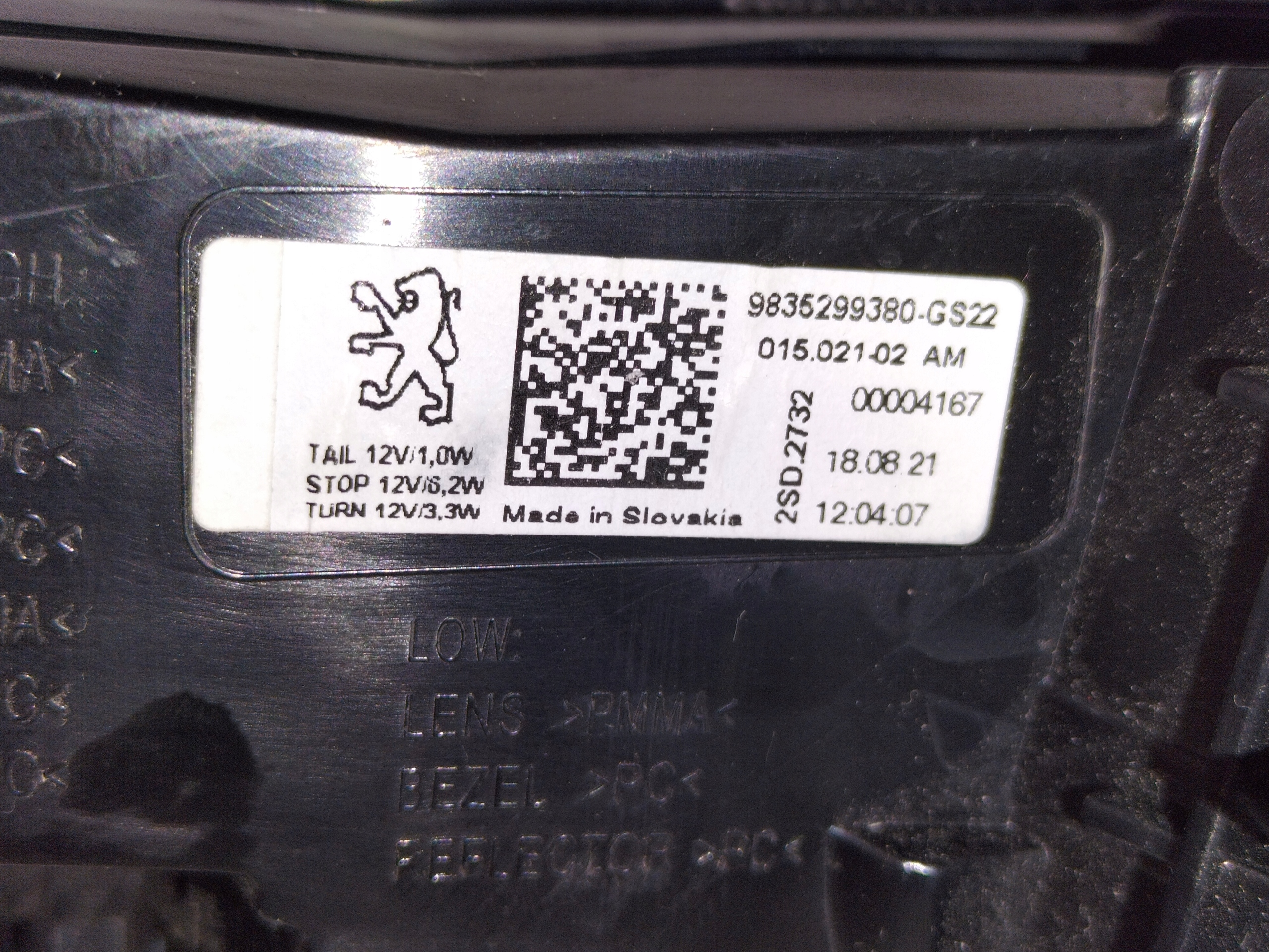 PRAVE ZADNE SVETLO PEUGEOT 308 III T10 21- GT LED