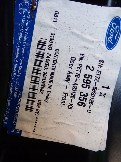 FORD TRANSIT COURIER MK2 II 14- LAVE PREDNE DVERE
