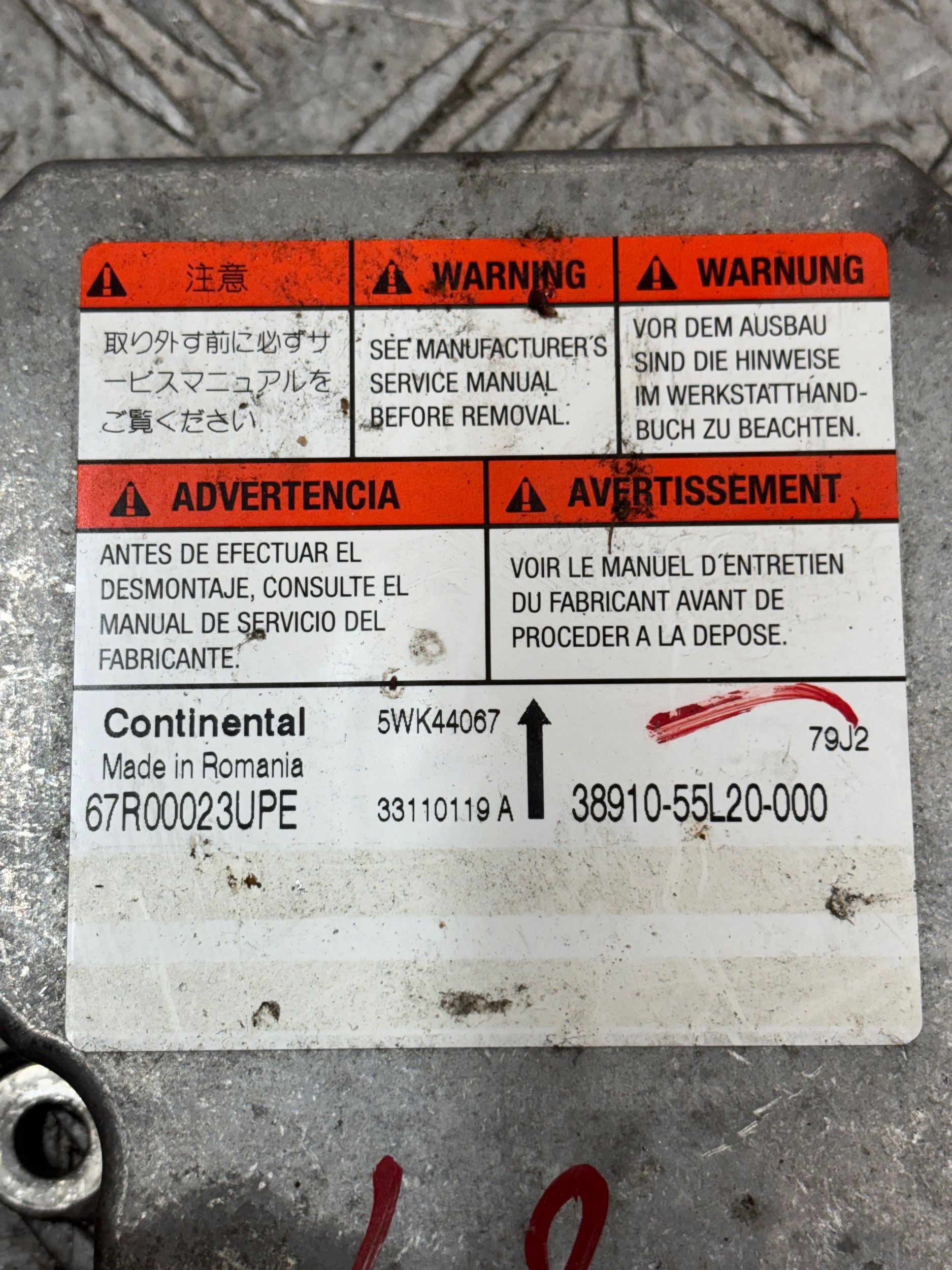 SENZOR RIADIACA JEDNOTKA AIRBAG FIAT SEDICI SX4 38910-55L20-000