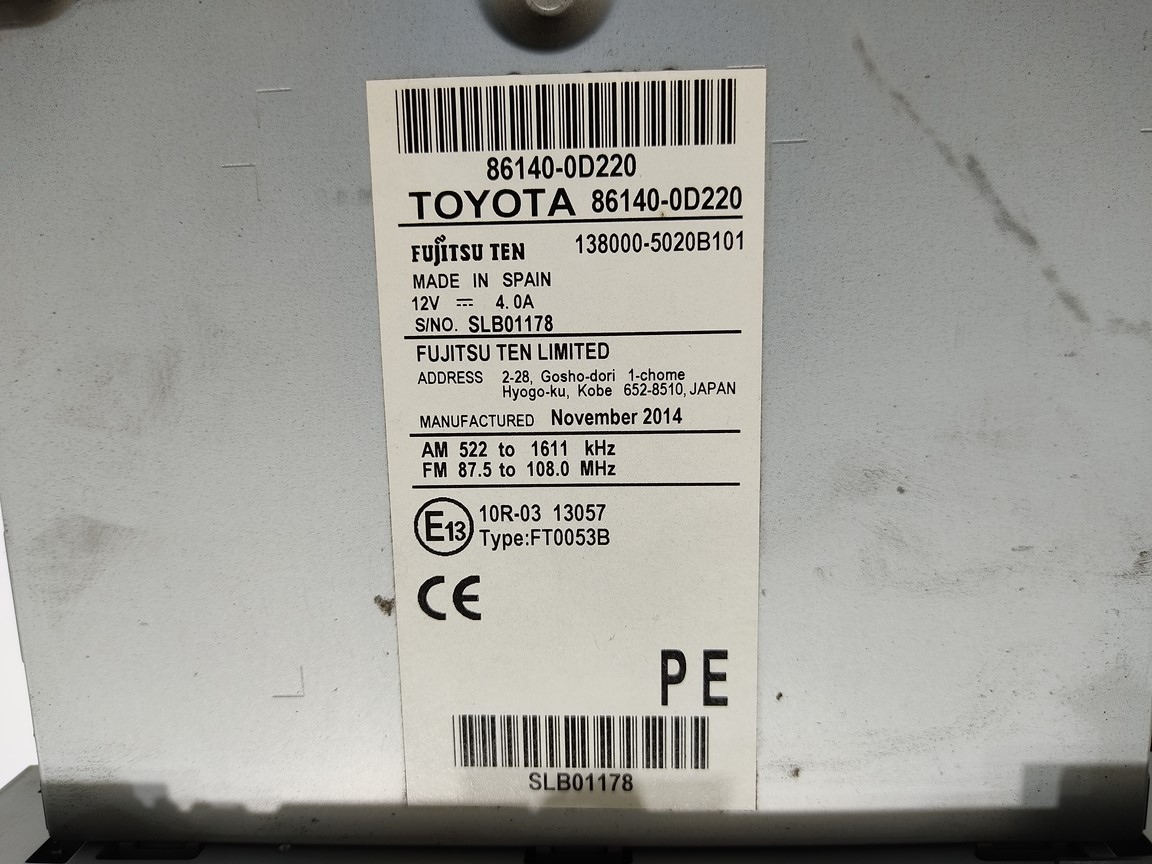 RADIO NAVIGACIA TOYOTA YARIS III 86140-0D220 2011-2014