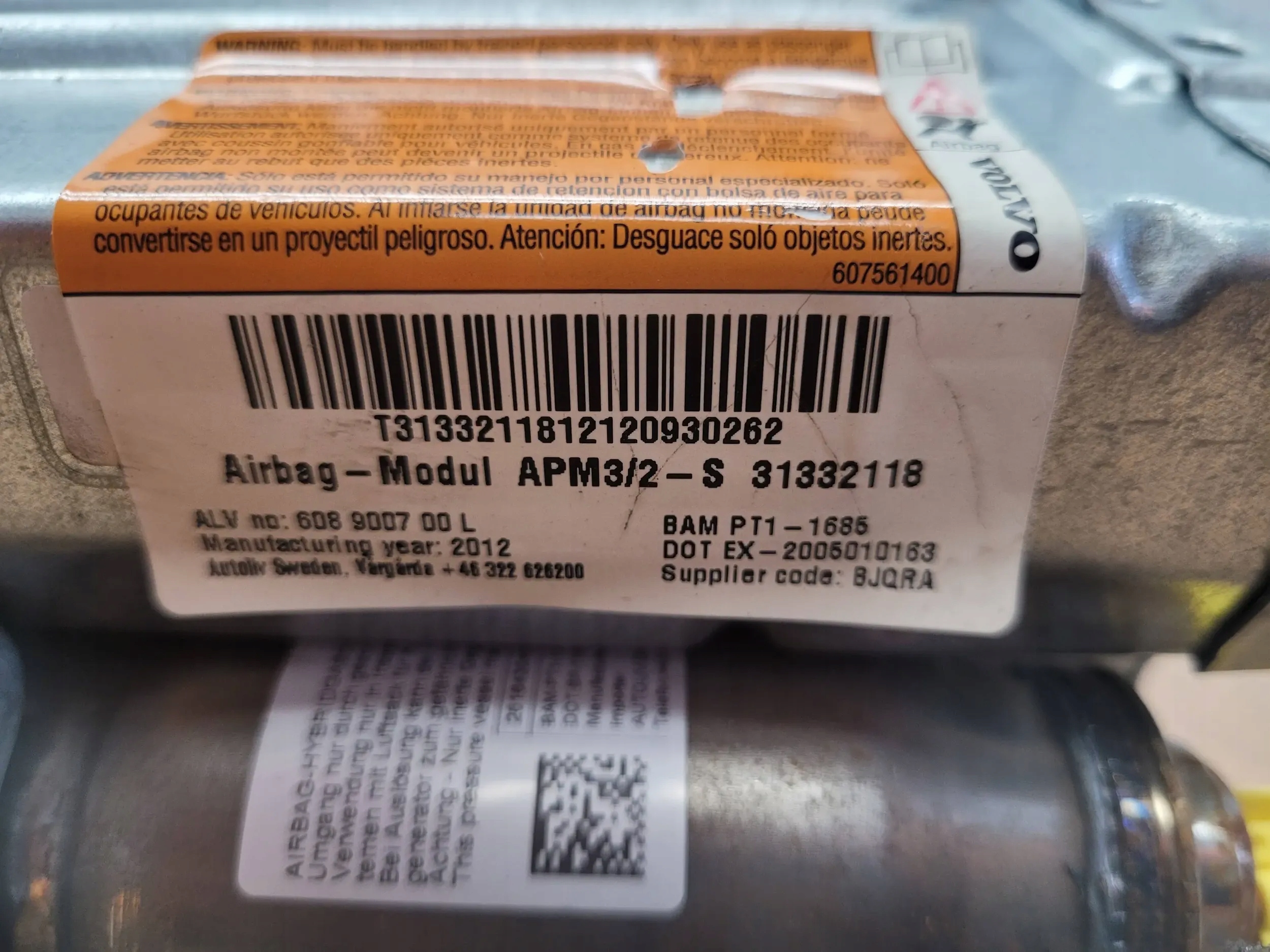Volvo XC60 i 31332118 VOLANTOVY AIRBAG airbag