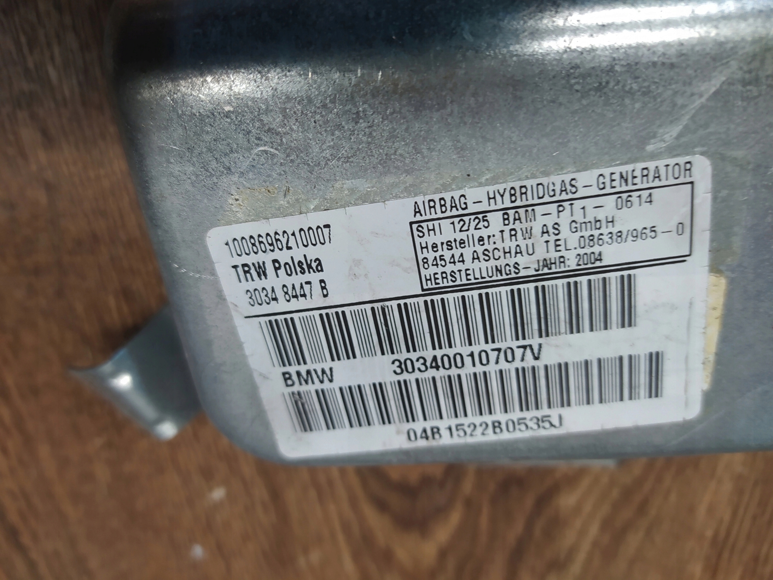 AIRBAG ĽAVÝCH DVERÍ BMW E83 X3 30340010707V